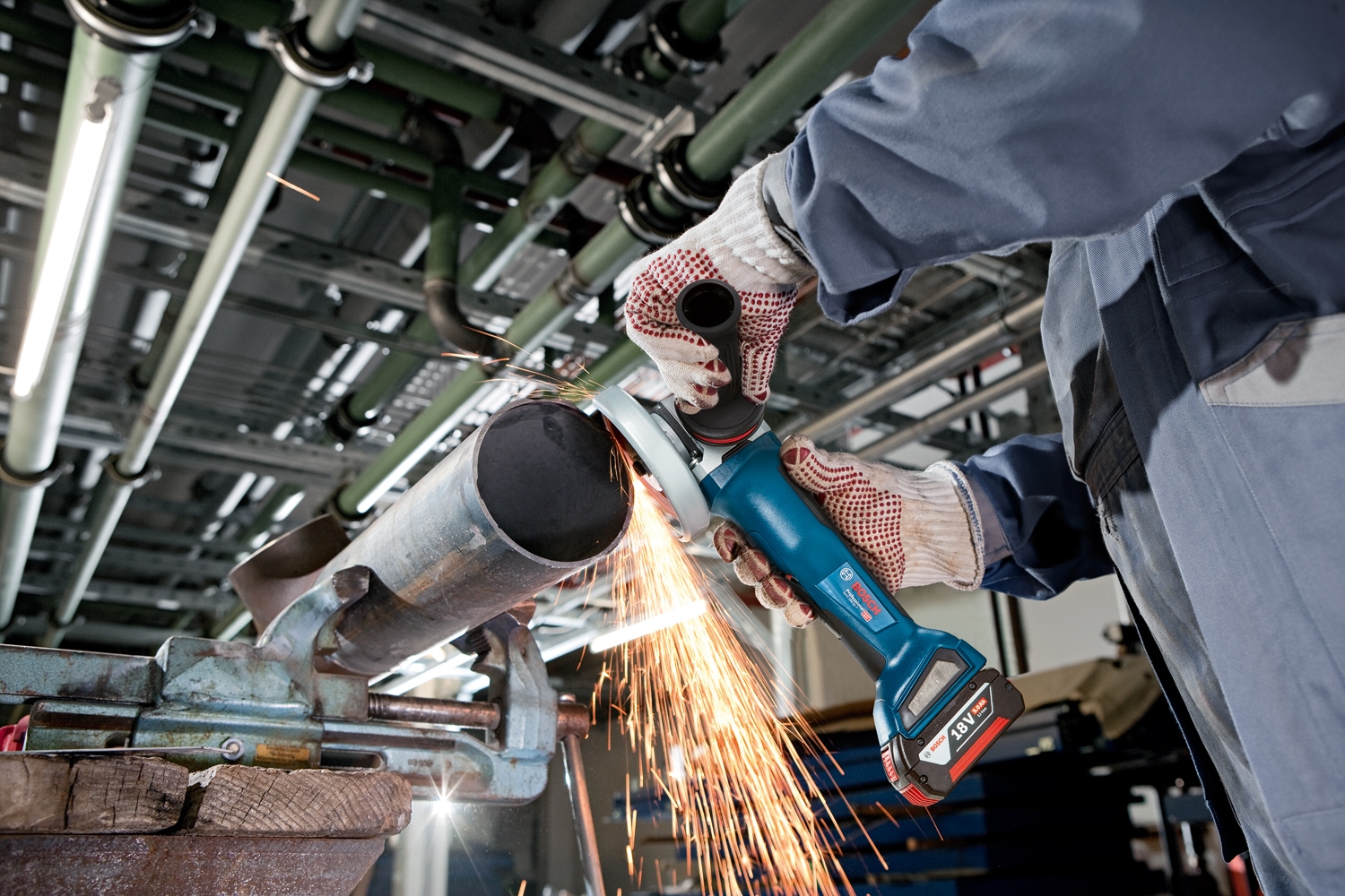 Bosch Professional Akku-Winkelschleifer »»GWS 18V-10 P««, in L-BOXX+D741, ohne Akku, ohne Ladegerät