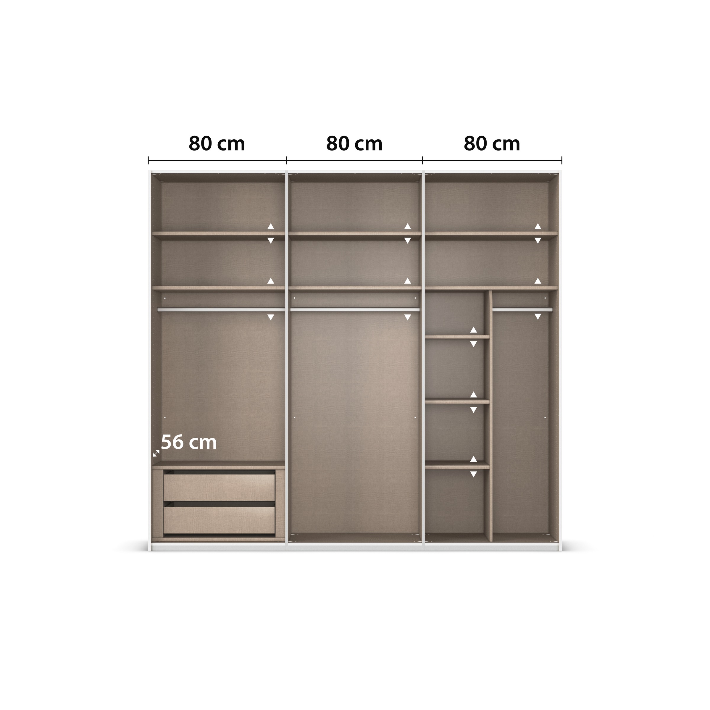 rauch Schwebetürenschrank »Kleiderschrank Schrank Garderobe Schlafzimmerschrank CONTIDO«, (in 3 verschiedenen Ausstattungen BASIC/CLASSIC/PREMIUM), aus hochwertigem Material in 6 Breiten 2 Griff-Farben MADE IN GERMANY