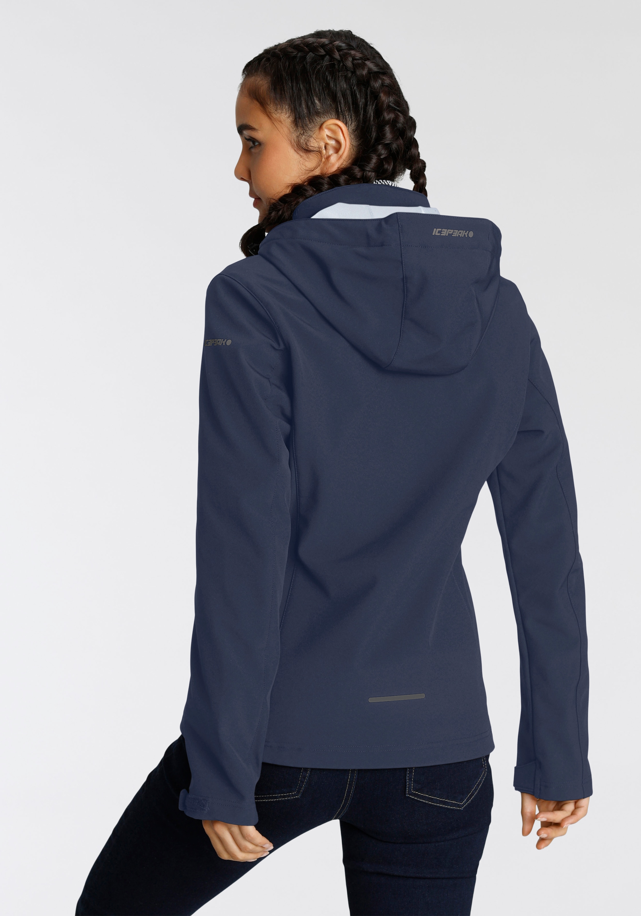 Icepeak Softshelljacke »BRENHAM«, (1 St.), mit Kapuze, Winddicht & Wasserabweisend & Atmungsaktiv