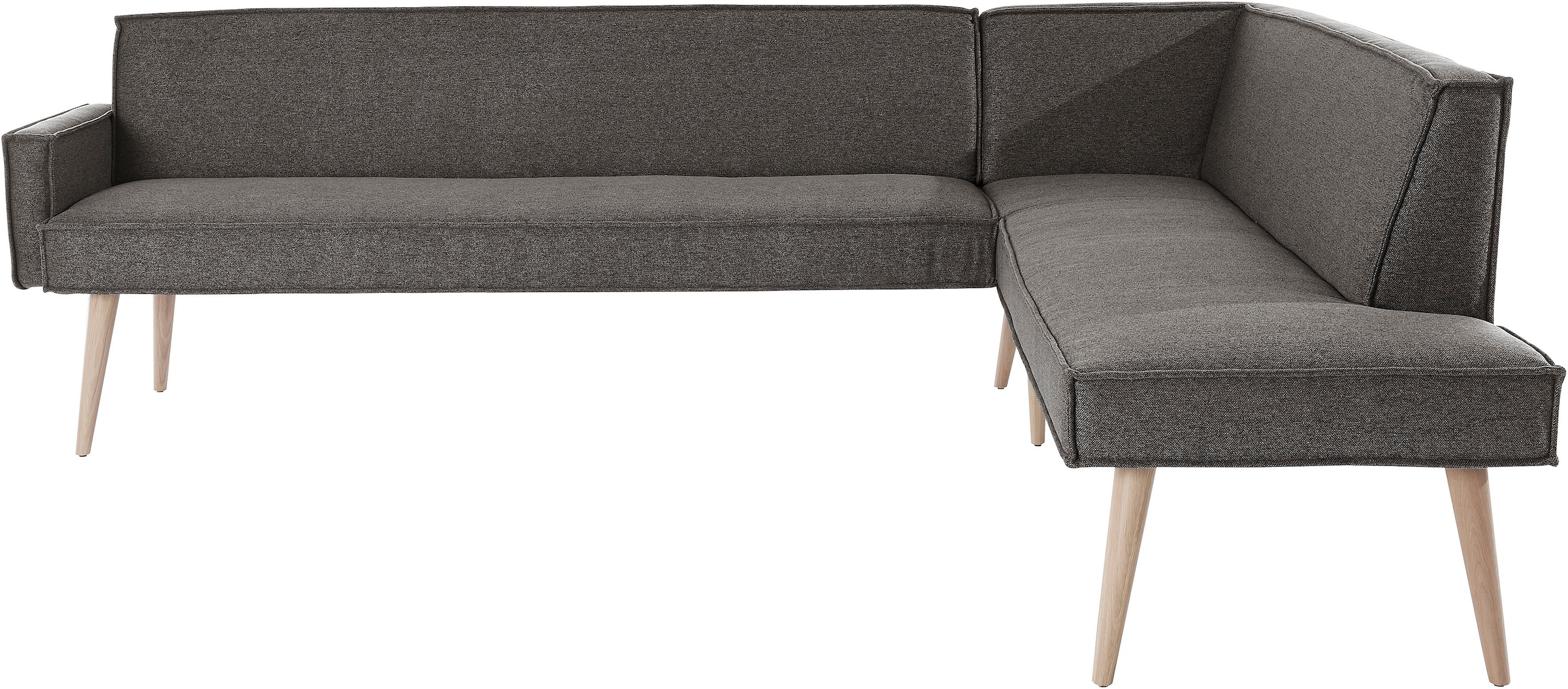 exxpo - sofa fashion Eckbank »Lungo, moderne Kedernaht, bequem und elegant, hoher Holzfuß« hochwertige Detailverarbeitung, frei im Raum stellbar