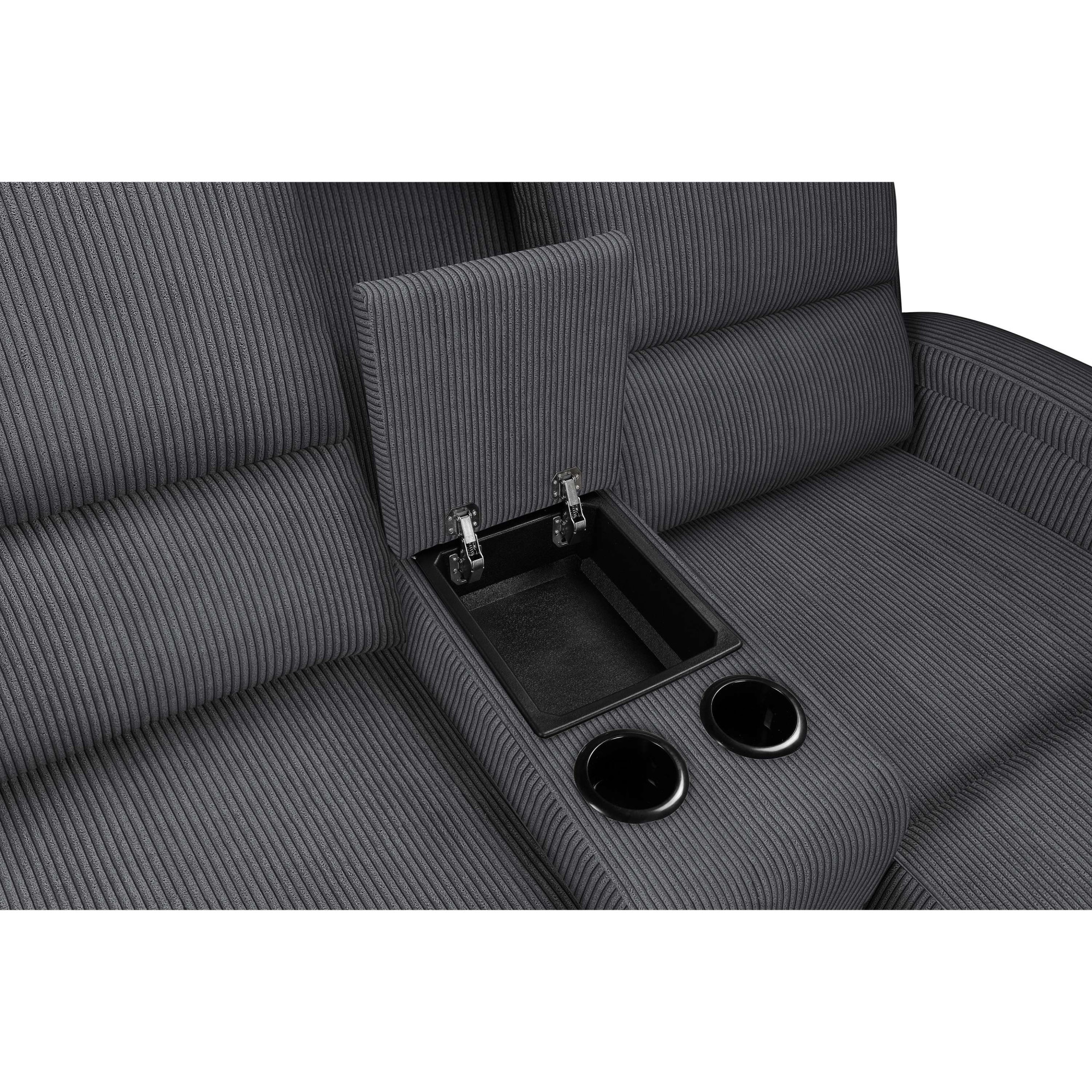 Home affaire Ecksofa »NAPORI Multimediasofa, 3er Kinosessel XXL, L-Form, Cord« Kinosofa mit Relaxfunktion, Getränkehalter, Staufach und Staukasten