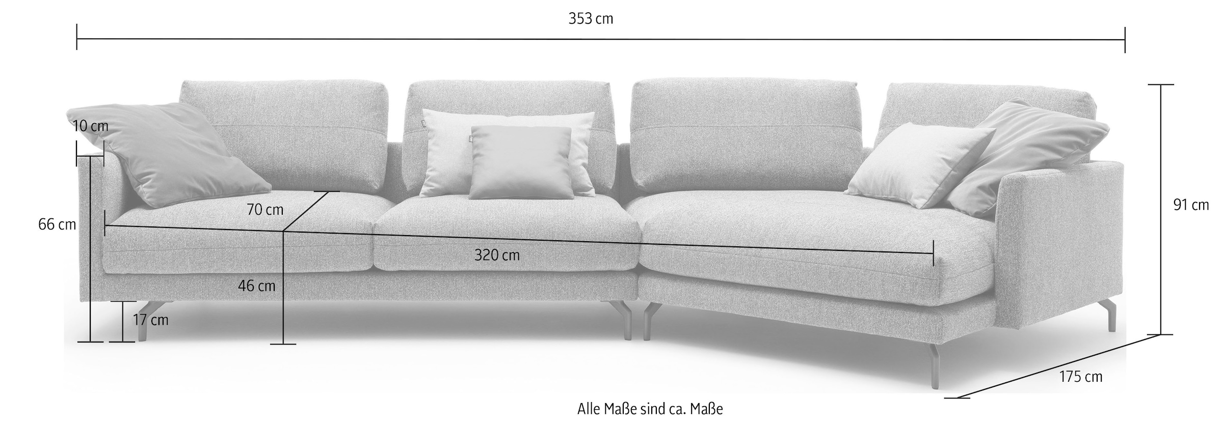 Creation BY ROLF BENZ Wohnlandschaft »CR.414«, Wahlweise aus Leder oder Chenille