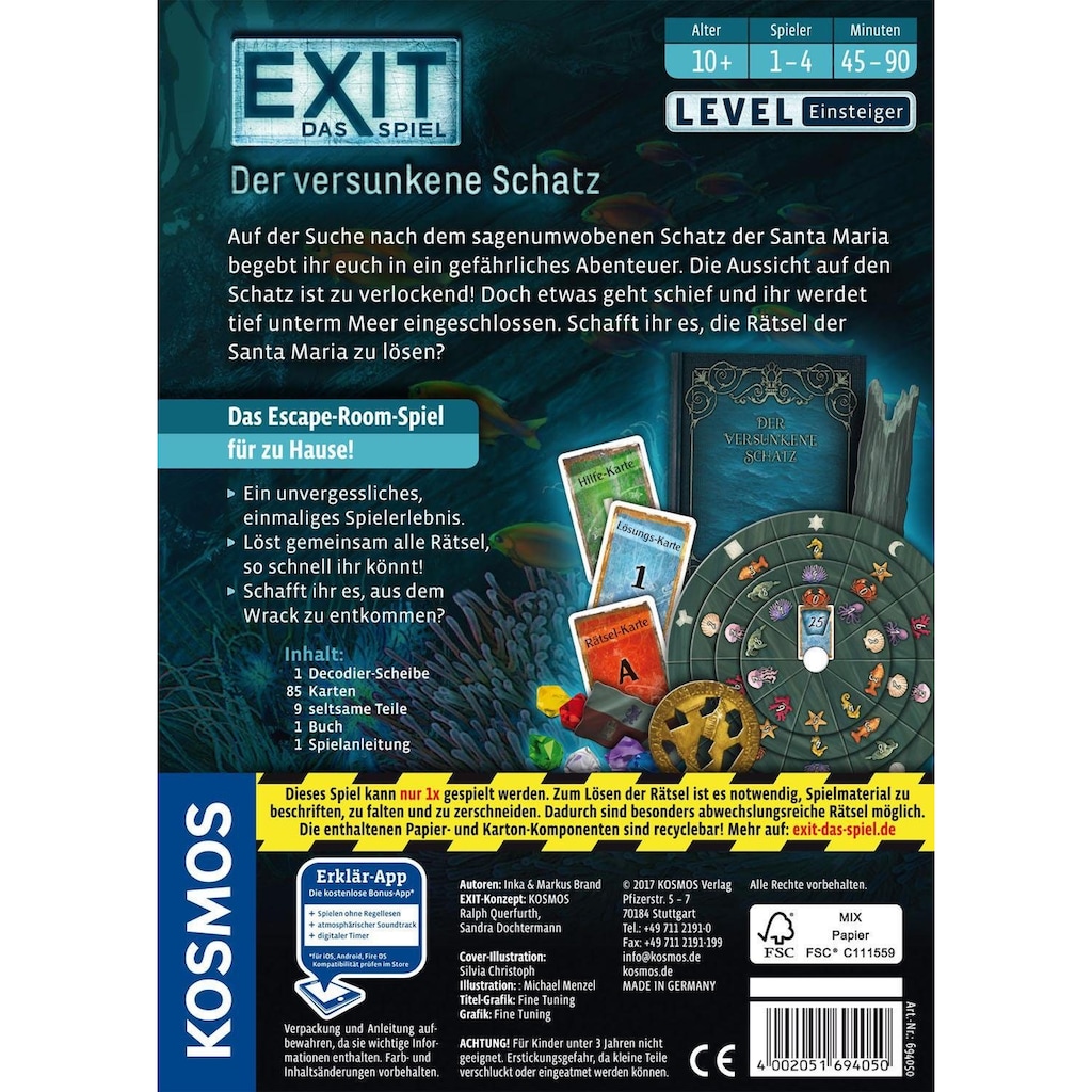 Kosmos Spiel »EXIT, Der versunkene Schatz«, Made in Germany