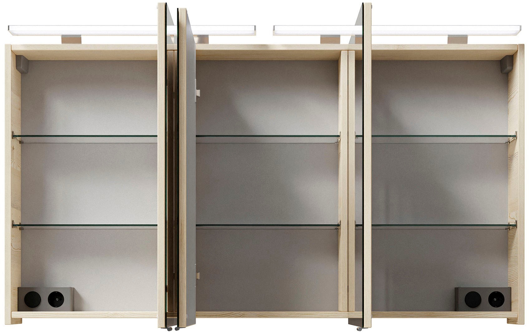 Saphir Badmöbel-Set »Serie 6025 2-teilig Mineralmarmor-Waschtisch mit LED-Spiegelschrank« 2 Stk. tlg.