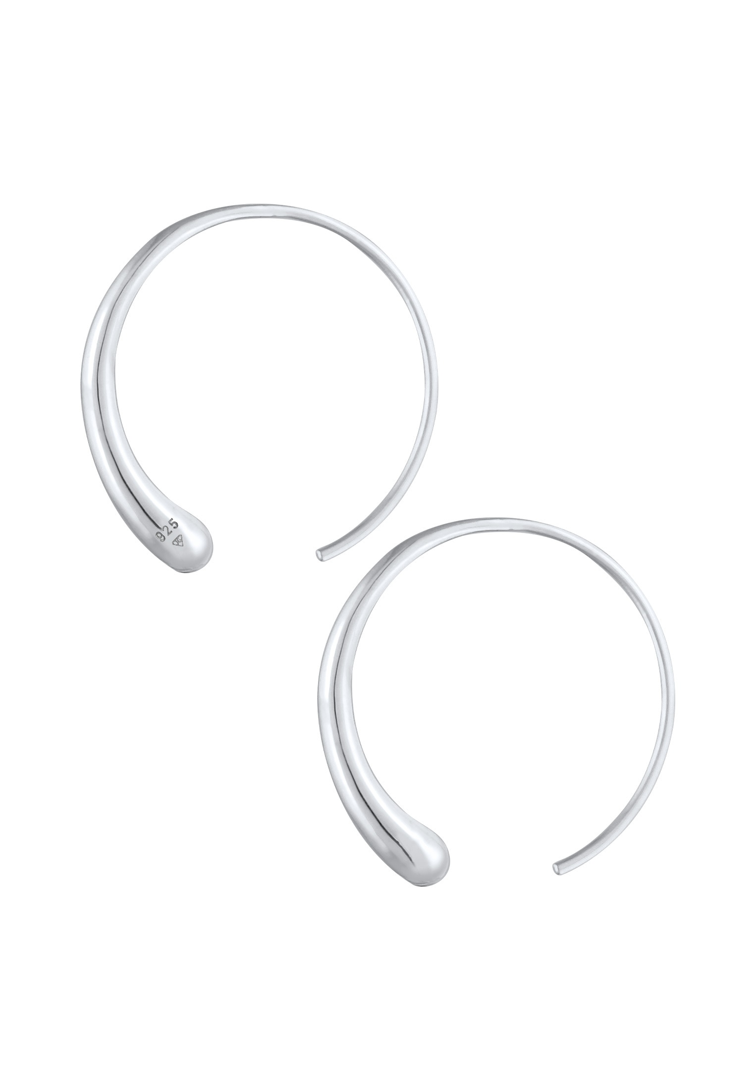 Elli Paar Creolen »Ohrringe Creole Tropfen Oval Offen Basic 925 Silber«
