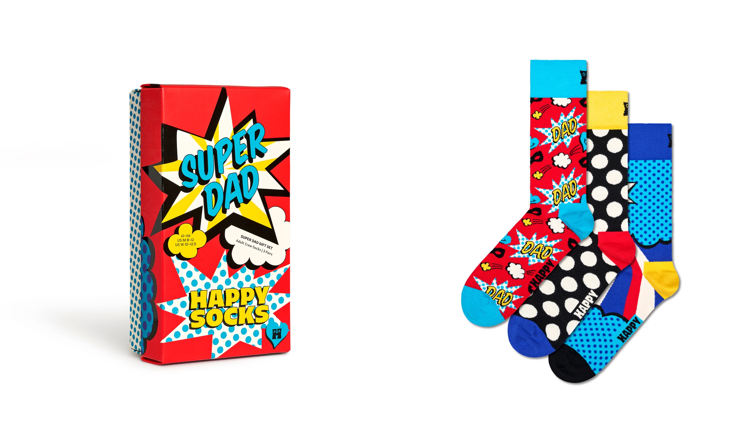 Happy Socks Socken, (3er Pack), Super Dad Gift Set