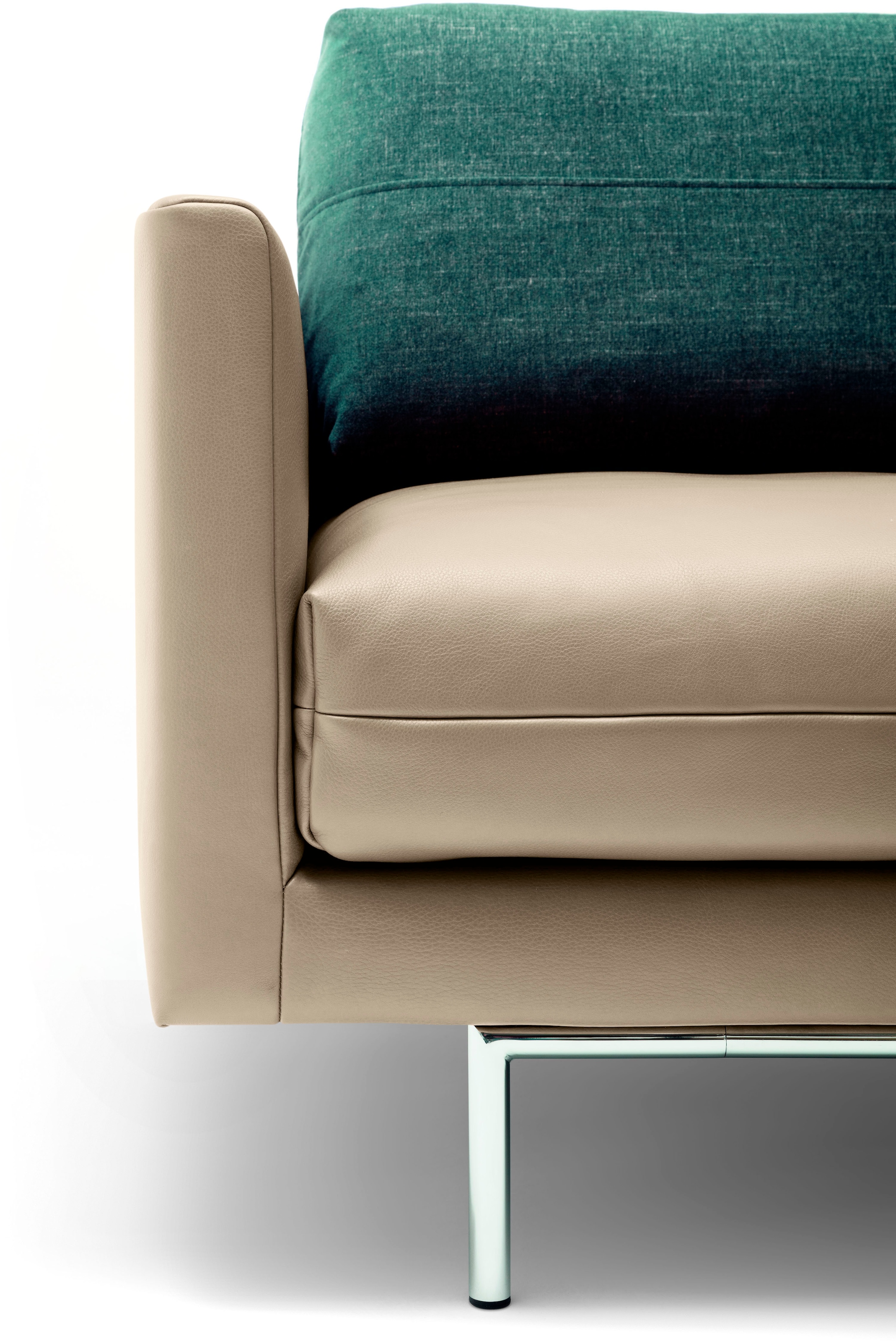 Creation BY ROLF BENZ 3-Sitzer »CR.414, Designsofa, edles Sofa, Loungesofa, Ledersofa, klares Design«, aus Leder oder Chenille, erstklassiger Sitzkomfort, legere Polsterung