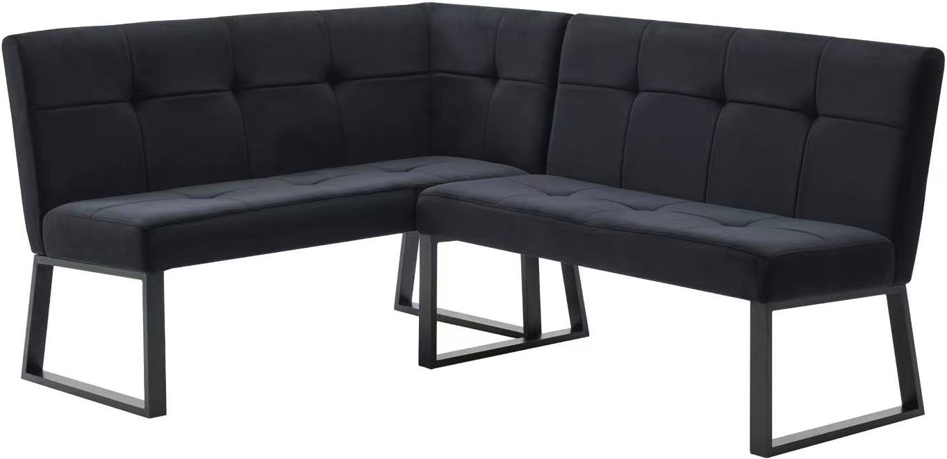 OTTO home Eckbank »Geranie, Sitz -und Rücken gepolstert, Knopfheftung« zwei Bezugsstoffe, zwei Stofffarben, pulverbeschichtetes Metallgestell