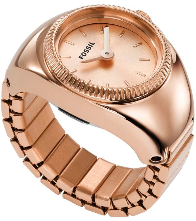 Fossil Uhrenring »WATCH RING«, Quarzuhr, Damenuhr, analog, Edelstahlring