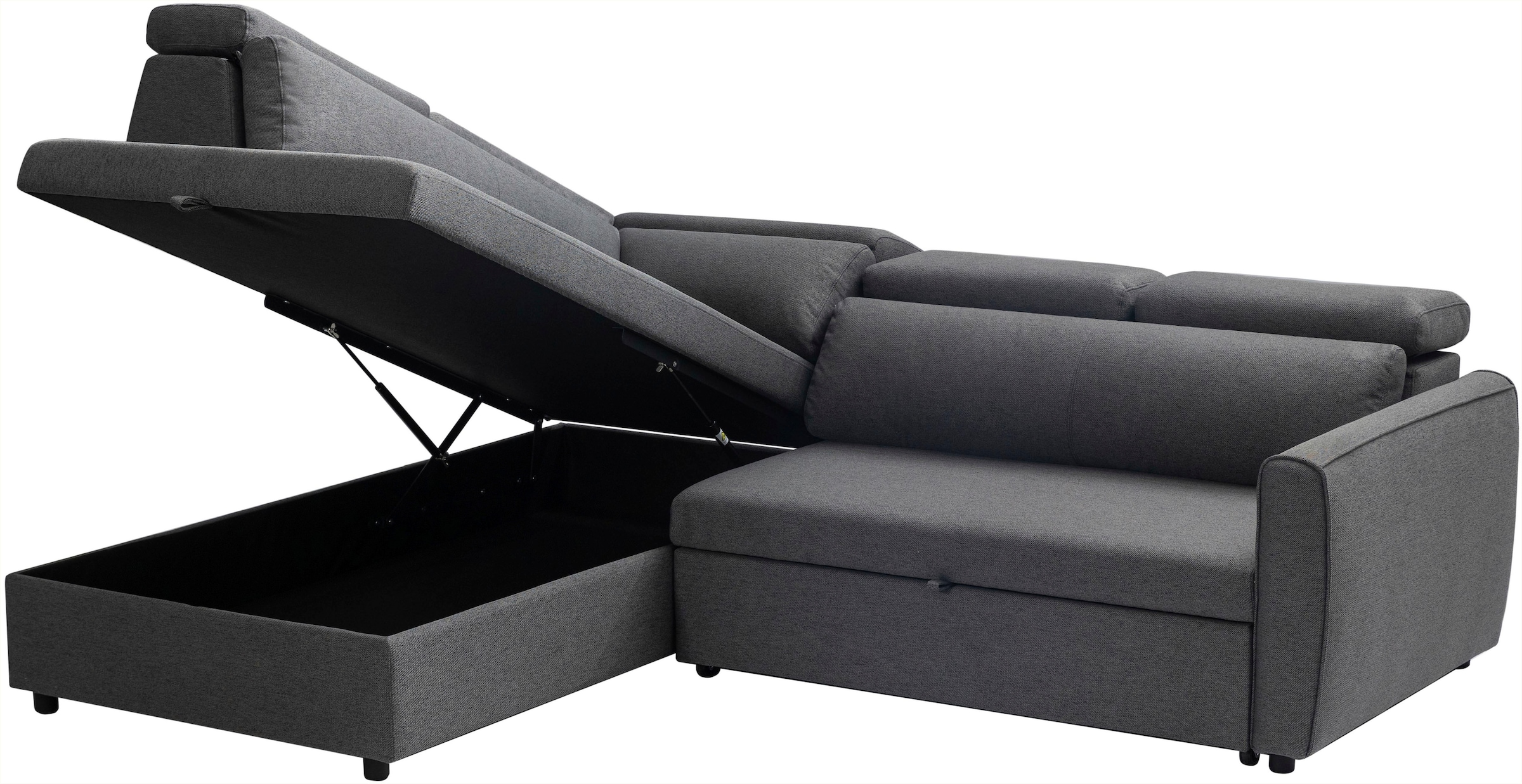 OTTO home Schlafsofa »KALLEA, Ecksofa, L-Form inkl. Schlaffunktion und XXL Bettkasten« inkl. verstellbarer Kopfstützen, Sitzen + Loungen, Cord und Webstoff