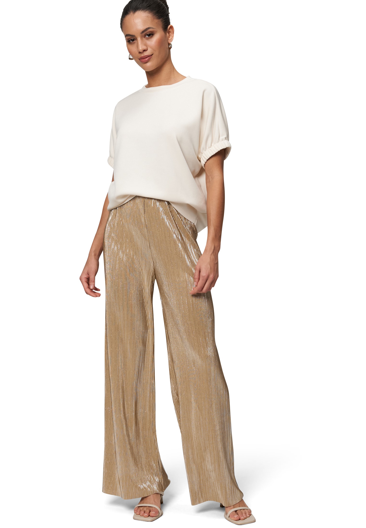 Zero Stoffhose »Plissee-Hose mit weitem Bein 30 Inch«