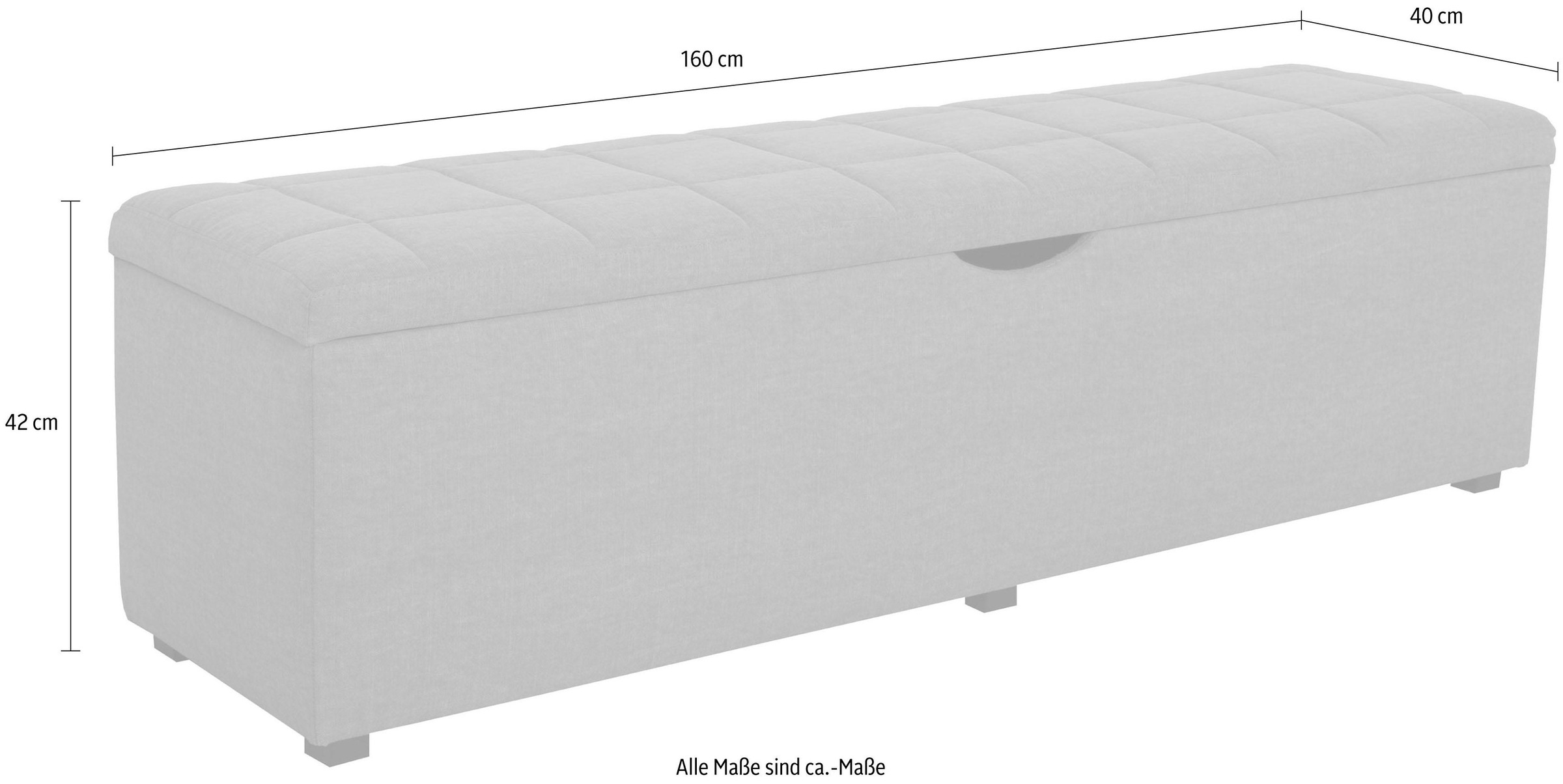 Places of Style Hockerbank »Checked«, mit Stauraum, Breite 120 cm und 160 cm, als Bettbank geeignet