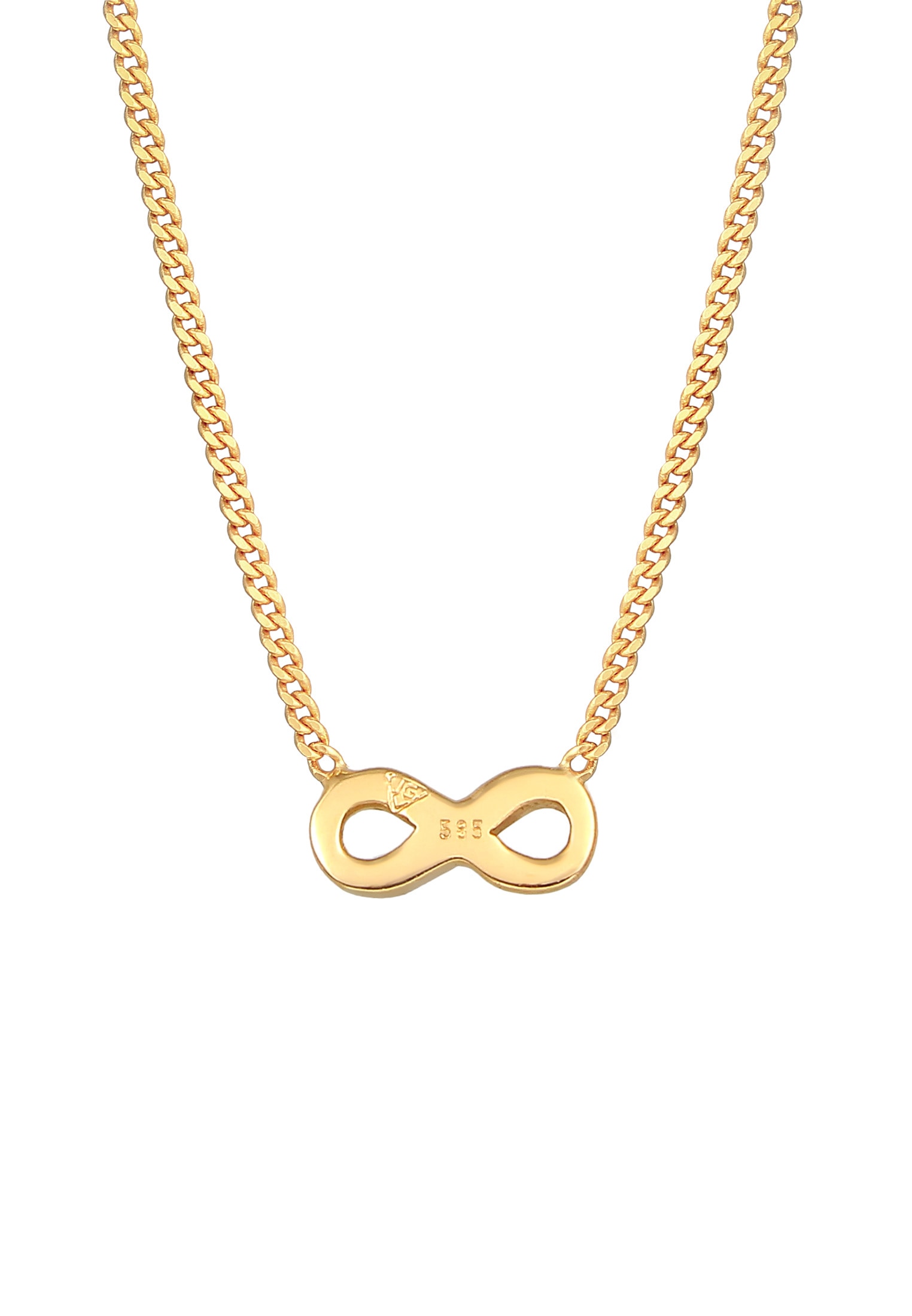 Elli Premium Kette mit Anhänger »Halskette Infinity Symbol Unendlichkeit 585 Gelbgold«