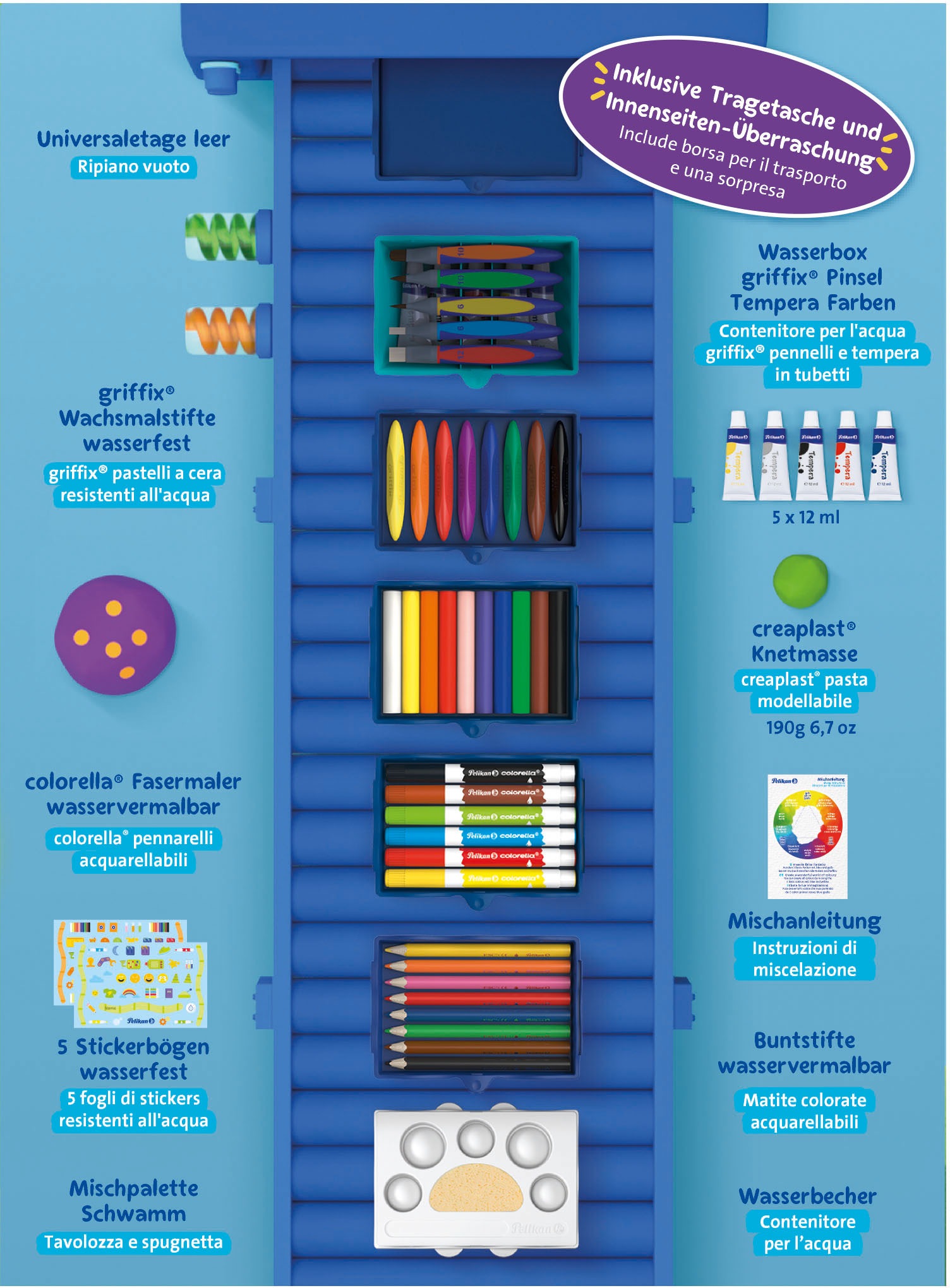 Pelikan Kreativset »Kreativfabrik - Supertower«, Inklusive Tragetasche, Made in Germany