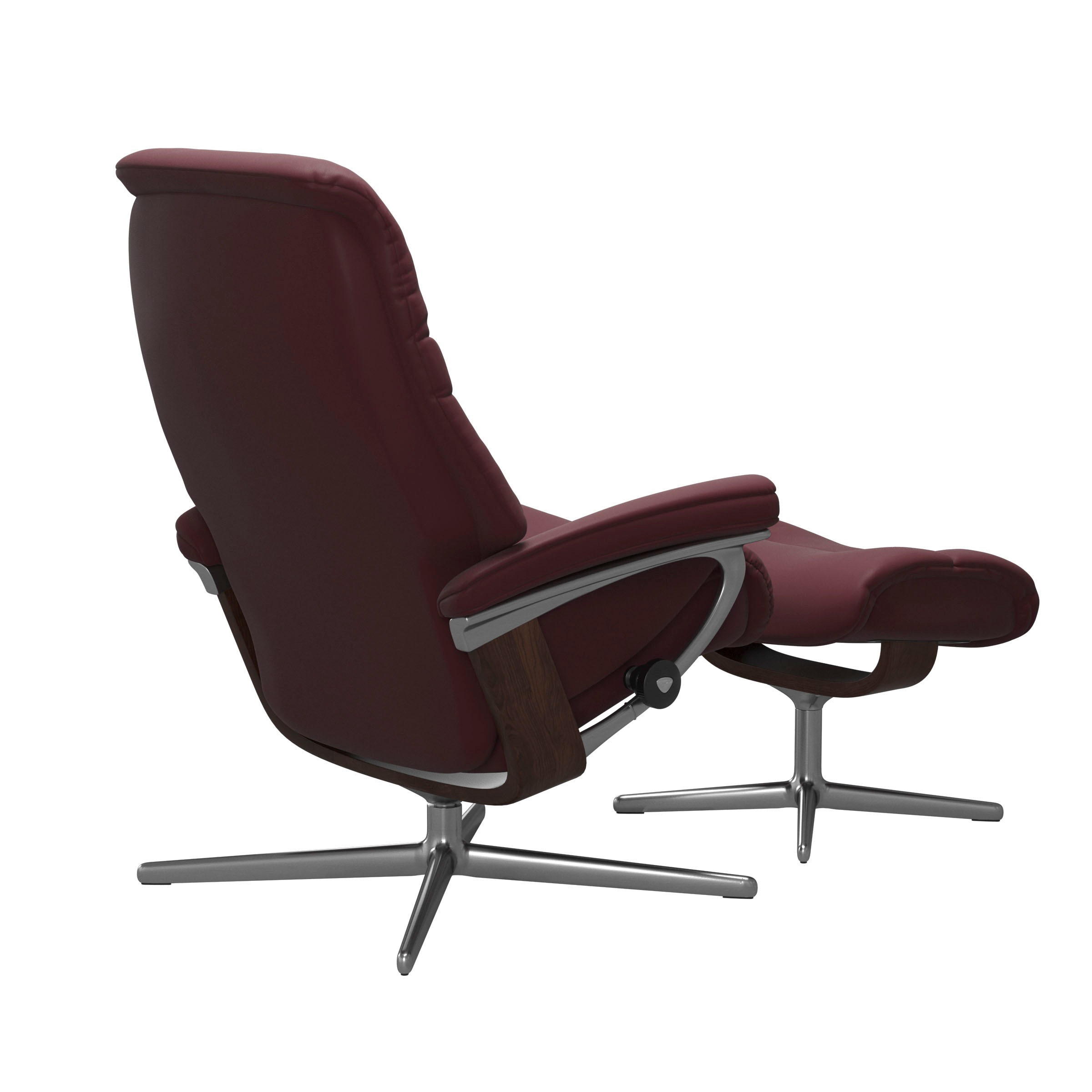 Stressless® Relaxsessel »Sunrise« Set, Relaxsessel mit Hocker,  mit Hocker, mit Cross Base, Größe S, M & L, Holzakzent Braun