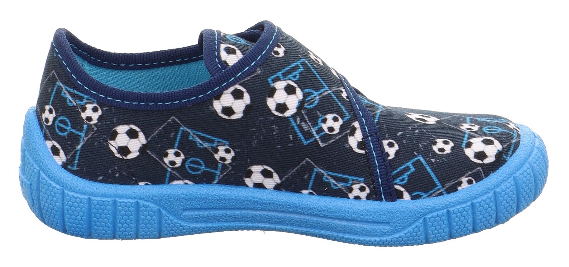 Superfit Hausschuh »BILL WMS: Mittel«, Kindergartenschuh mit Fußballlogo, Größenschablone zum Download