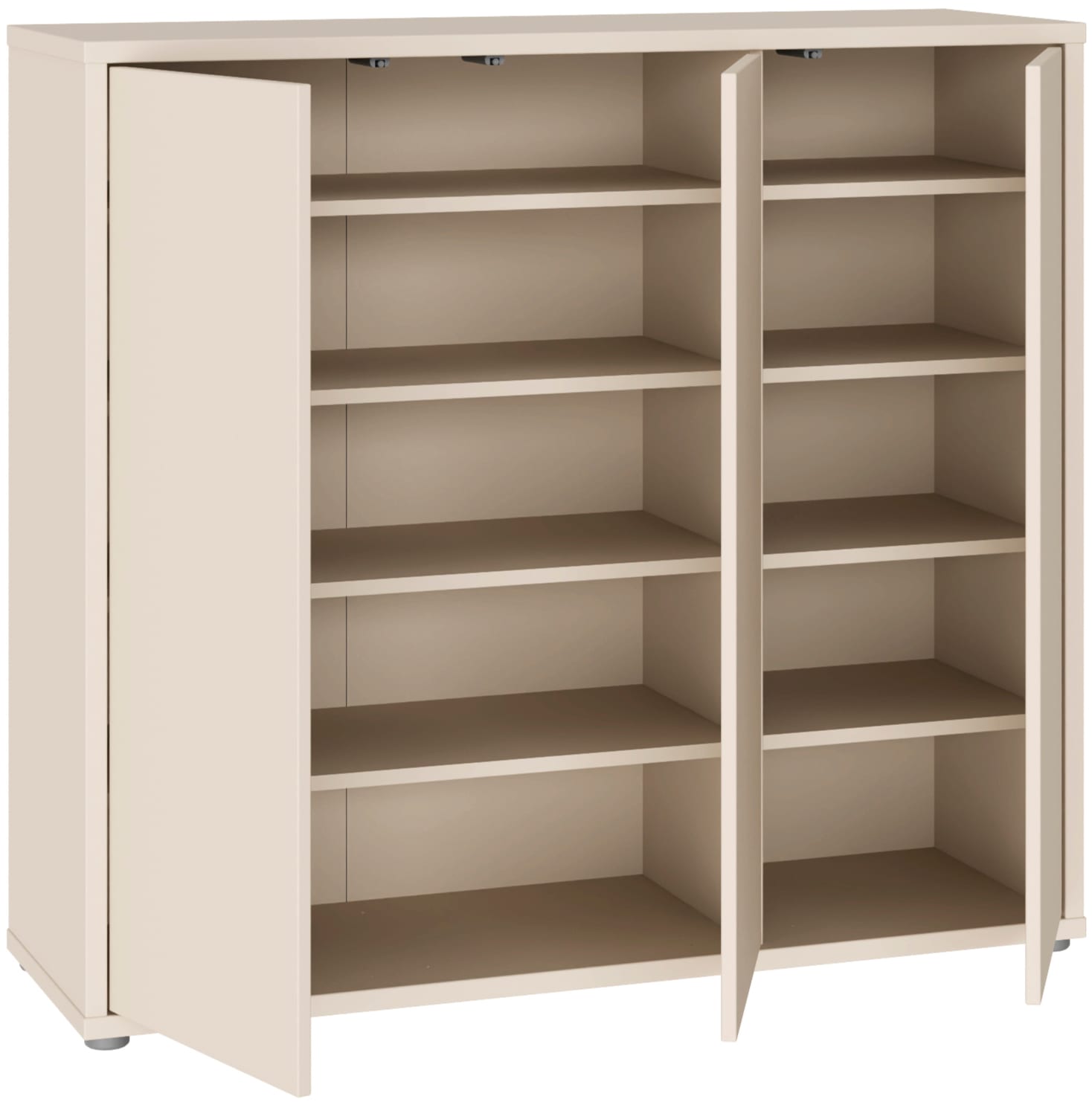 FORTE Schuhschrank »Alice Springs, Schuhschrank, Platz für 20 Paar Schuhe, 3 Türen« B/H/T 109,2/99,1/34,9 cm,  Stauraumschrank, Mehrzweckschrank, grifflose Front, Push to open