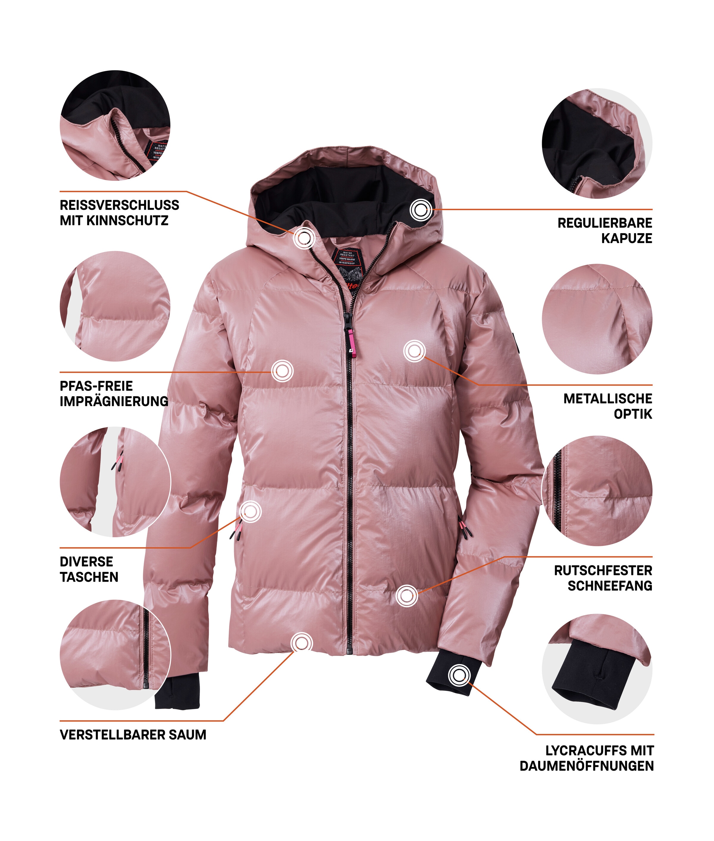Killtec Steppjacke »KSW 210 GRLS QLTD JCKT« Metallische Optik, wasserabweisend, warm, PFAs-frei imprägniert
