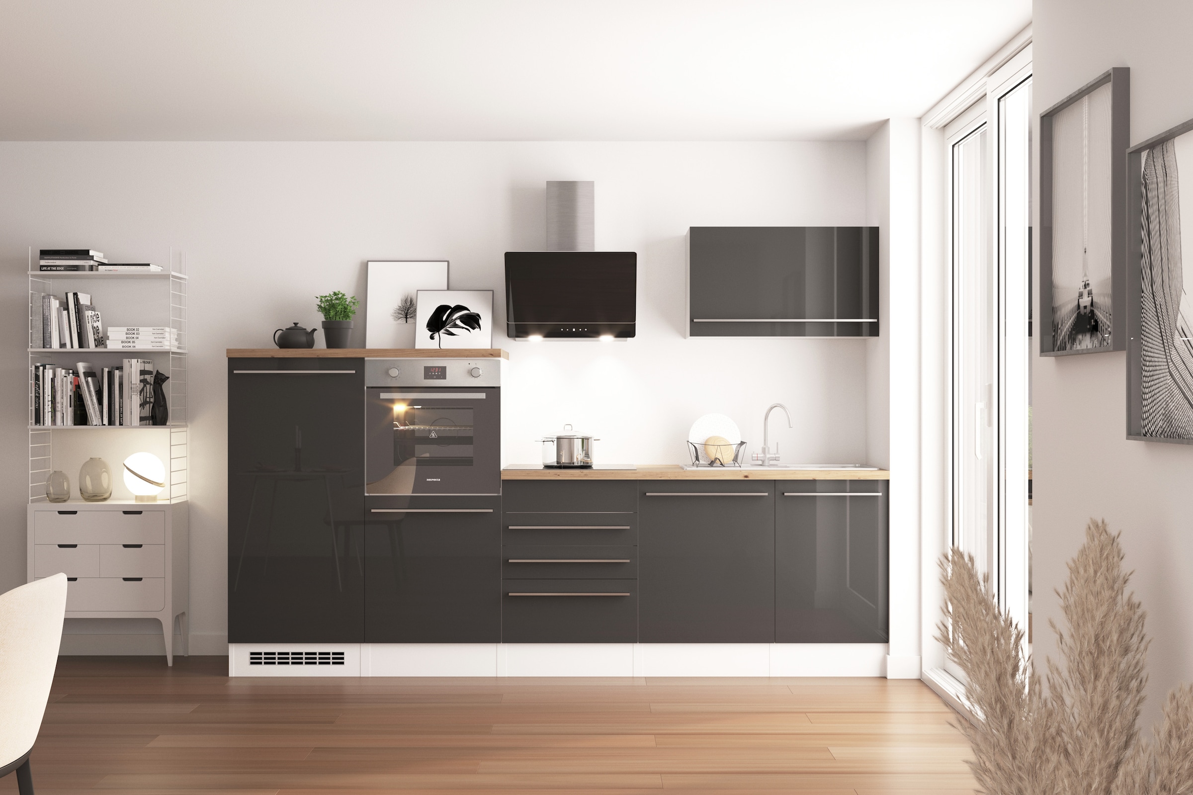 RESPEKTA Küche »Gabriel« wechselseitig aufbaubar, als Doppelblock stellbar