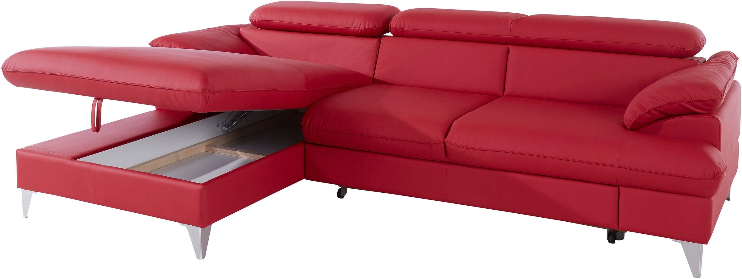 COTTA Ecksofa »Caluso L-Form«, mit Kopfteilverstellung, wahlweise mit Bettfunktion & Bettkasten