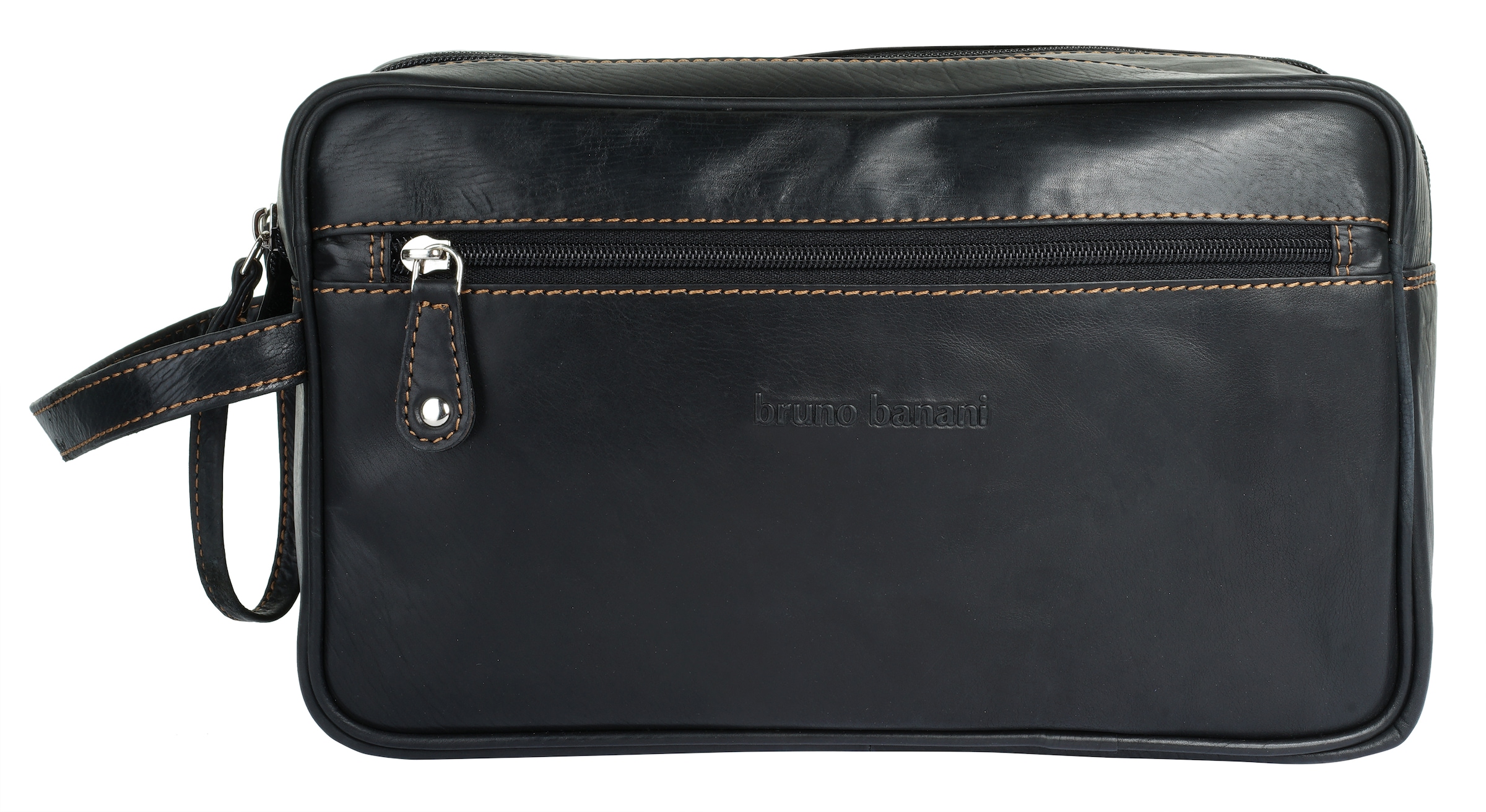 Bruno Banani Kulturbeutel "BRUNO BANANI Herren, Damen echt Leder" echt Leder