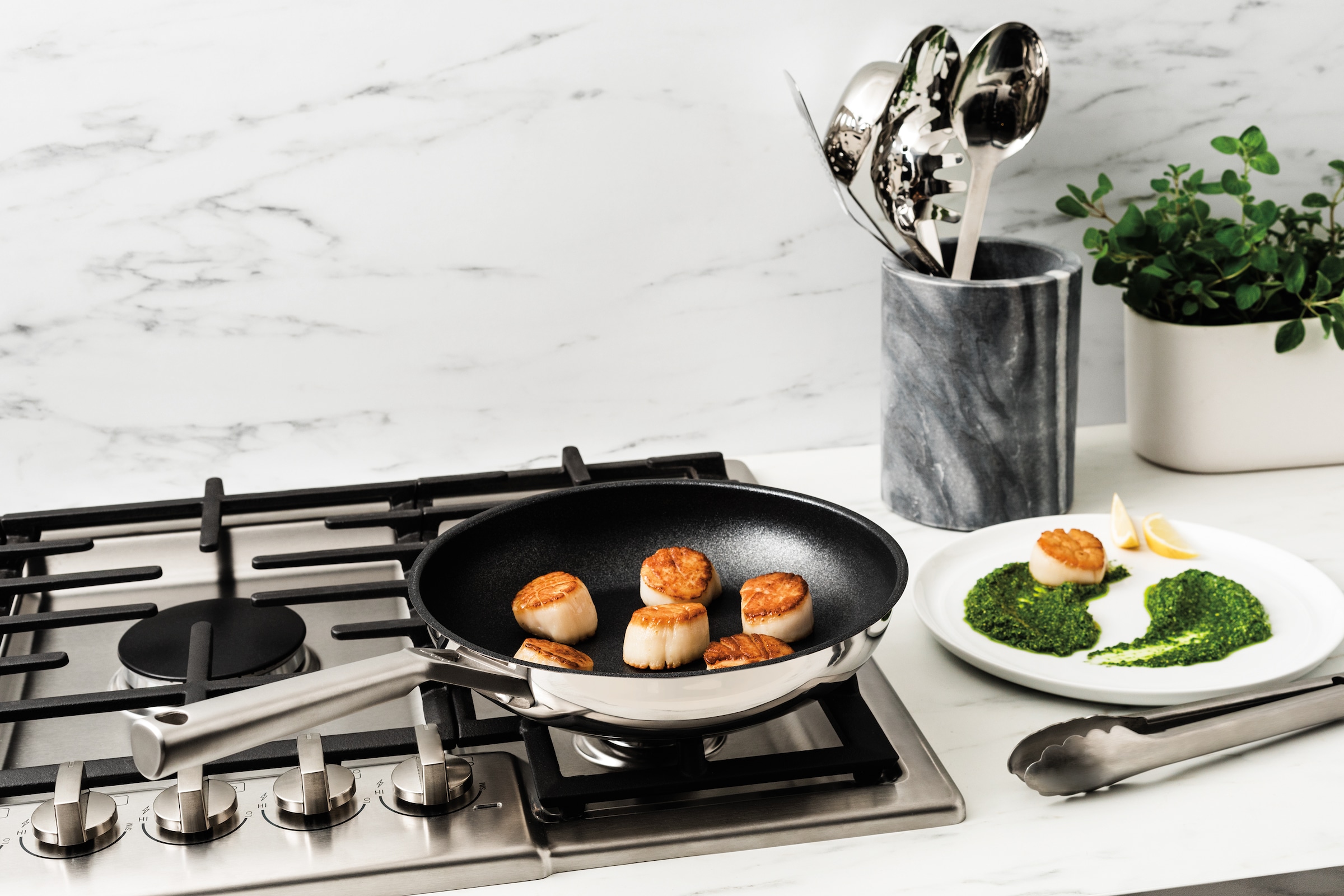 NINJA Bratpfanne »Ninja ZEROSTICK Edelstahl-Pfanne C600DE« Edelstahl 1 Stk. tlg. Edelstahl mit Aluminiumbeschichtung für Braten bei hohen Temperaturen
