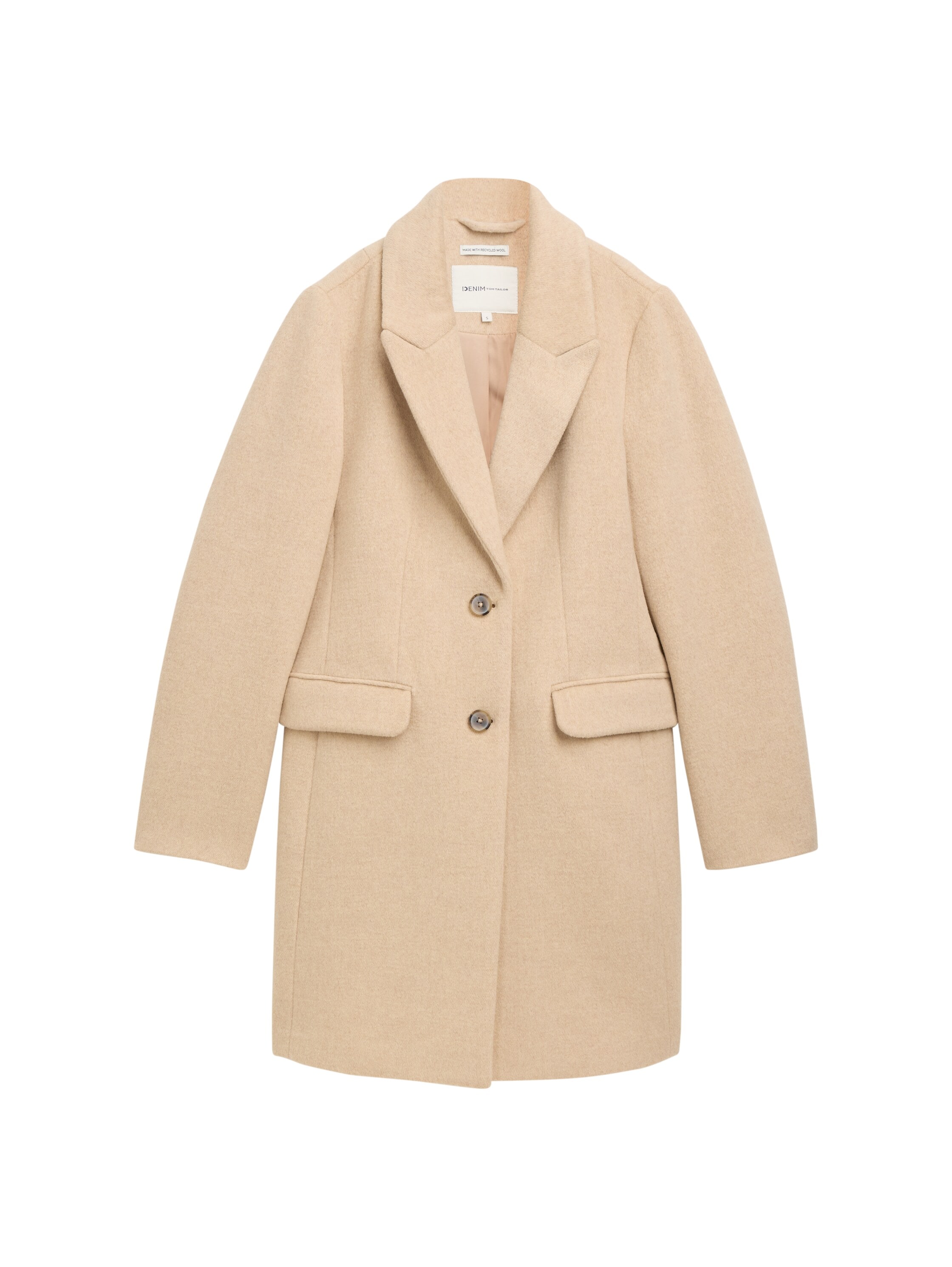 TOM TAILOR Denim Kurzmantel, mit Wolle
