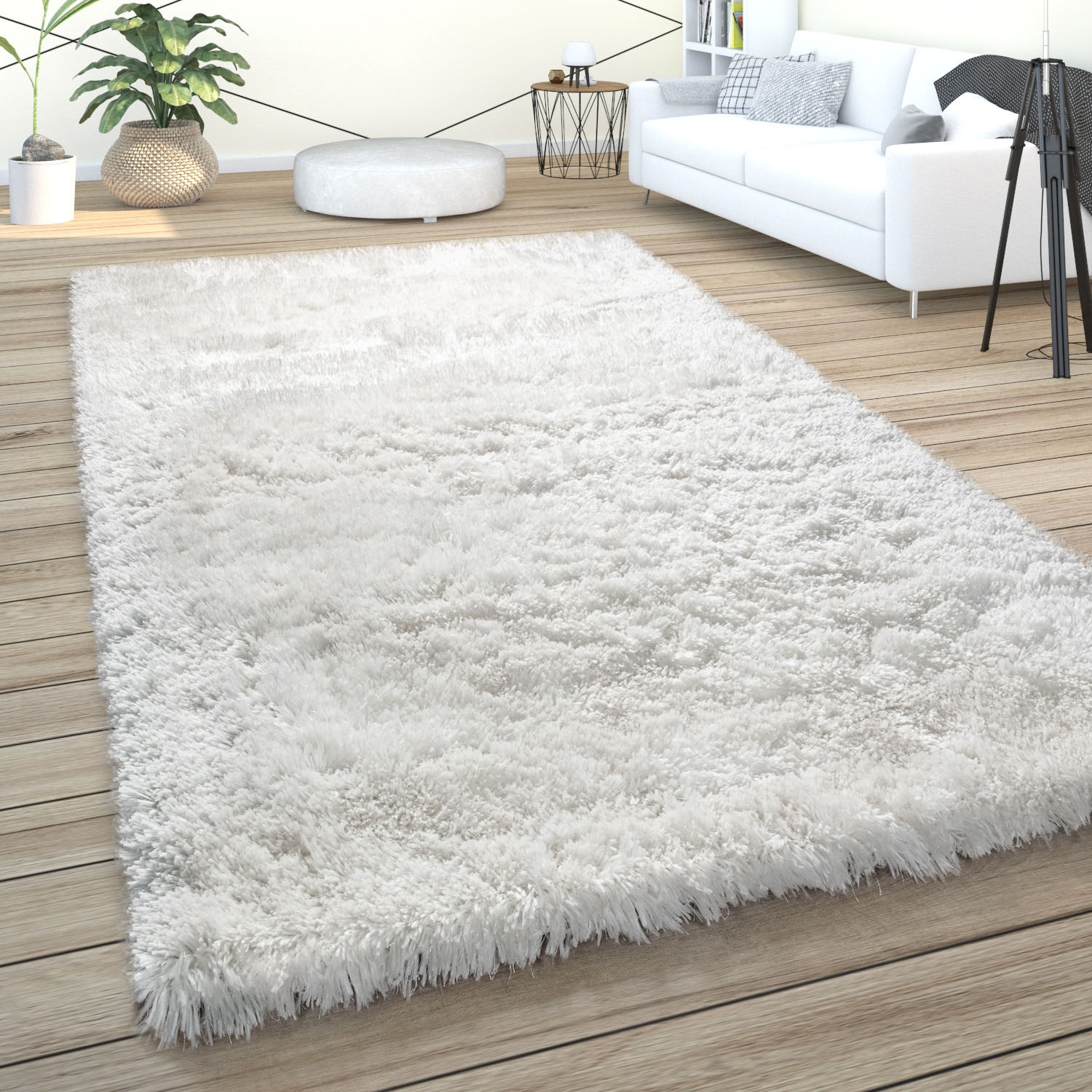 Paco Home Hochflor-Teppich »Akumal 930«, rechteckig, 60 mm Höhe, Shaggy, besonders weich durch Softgarn, Uni-Farben