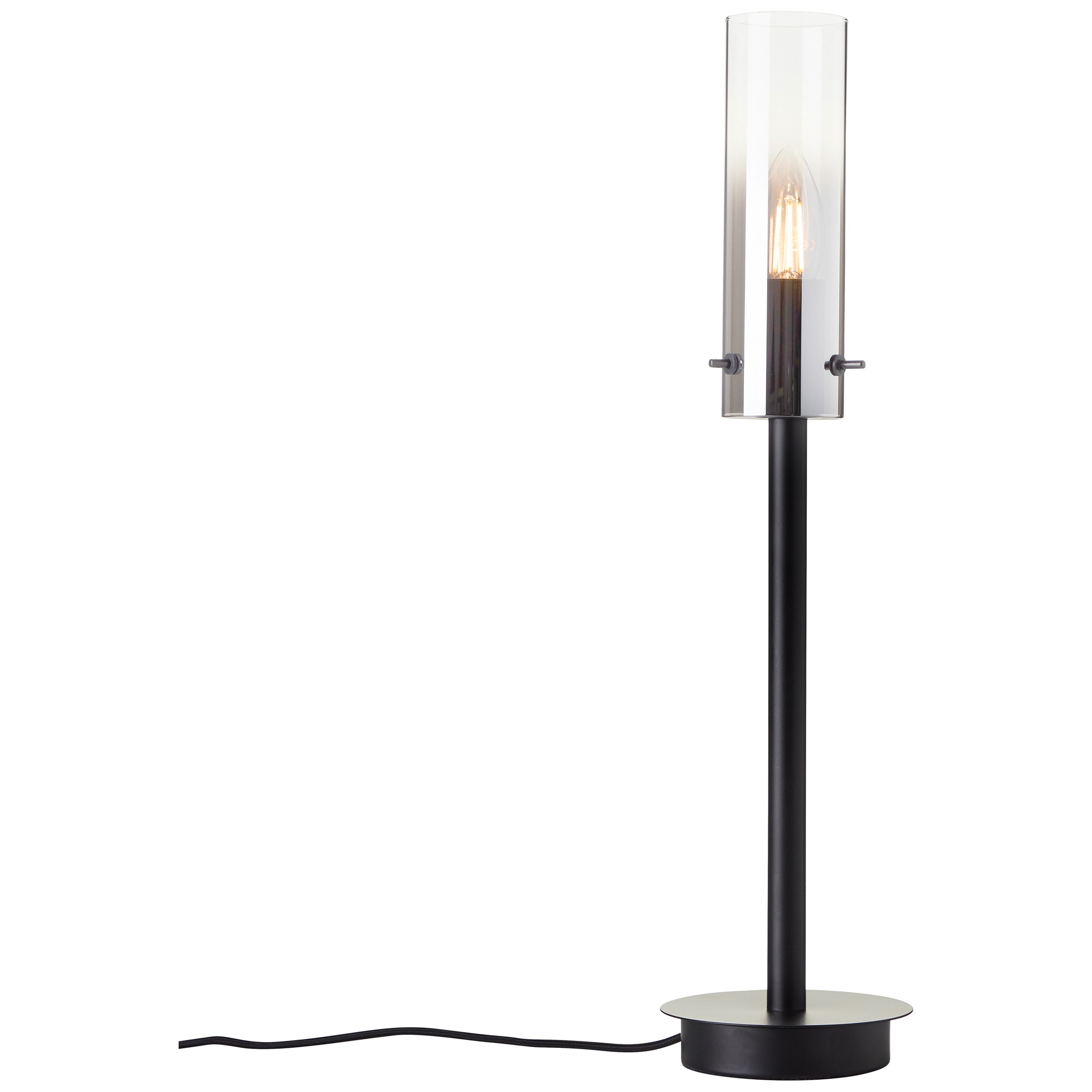 Brilliant Tischleuchte »Glasini« E14 1 Stk. 50 x 12 cm, E14, Metall/Rauchglas, matt schwarz