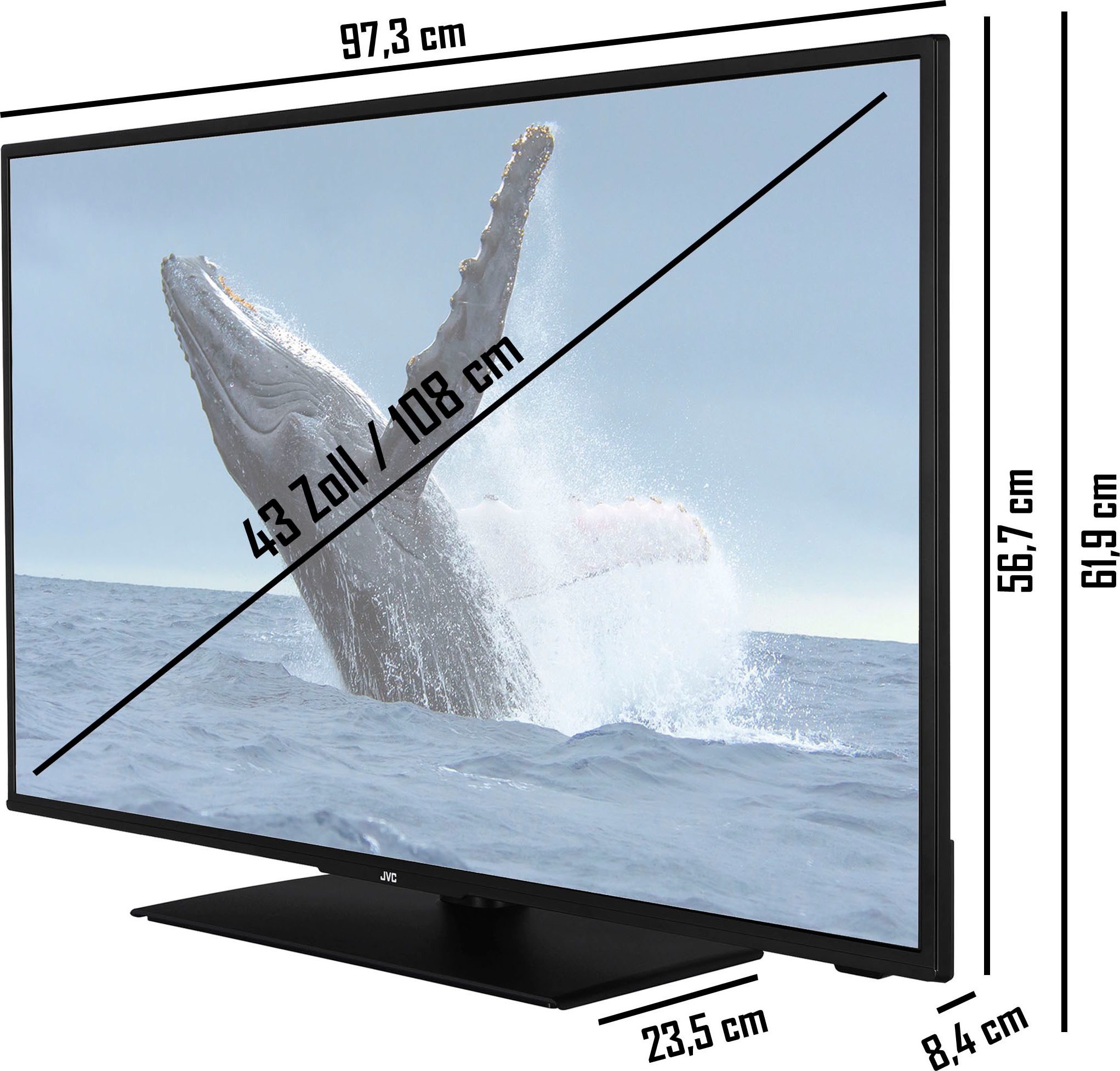 3 Smart ➥ cm/43 108 XXL LED-Fernseher »LT-43VF5155«, | Zoll, TV, HD+ 6 inklusive Full JVC HDR, HD, UNIVERSAL Monate Garantie Triple-Tuner, Jahre