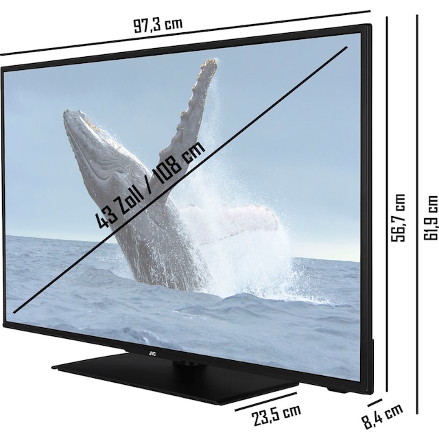 JVC LED-Fernseher »LT-43VF5155«, 108 cm/43 Zoll, Full HD, Smart TV, HDR,  Triple-Tuner, 6 Monate HD+ inklusive ➥ 3 Jahre XXL Garantie | UNIVERSAL