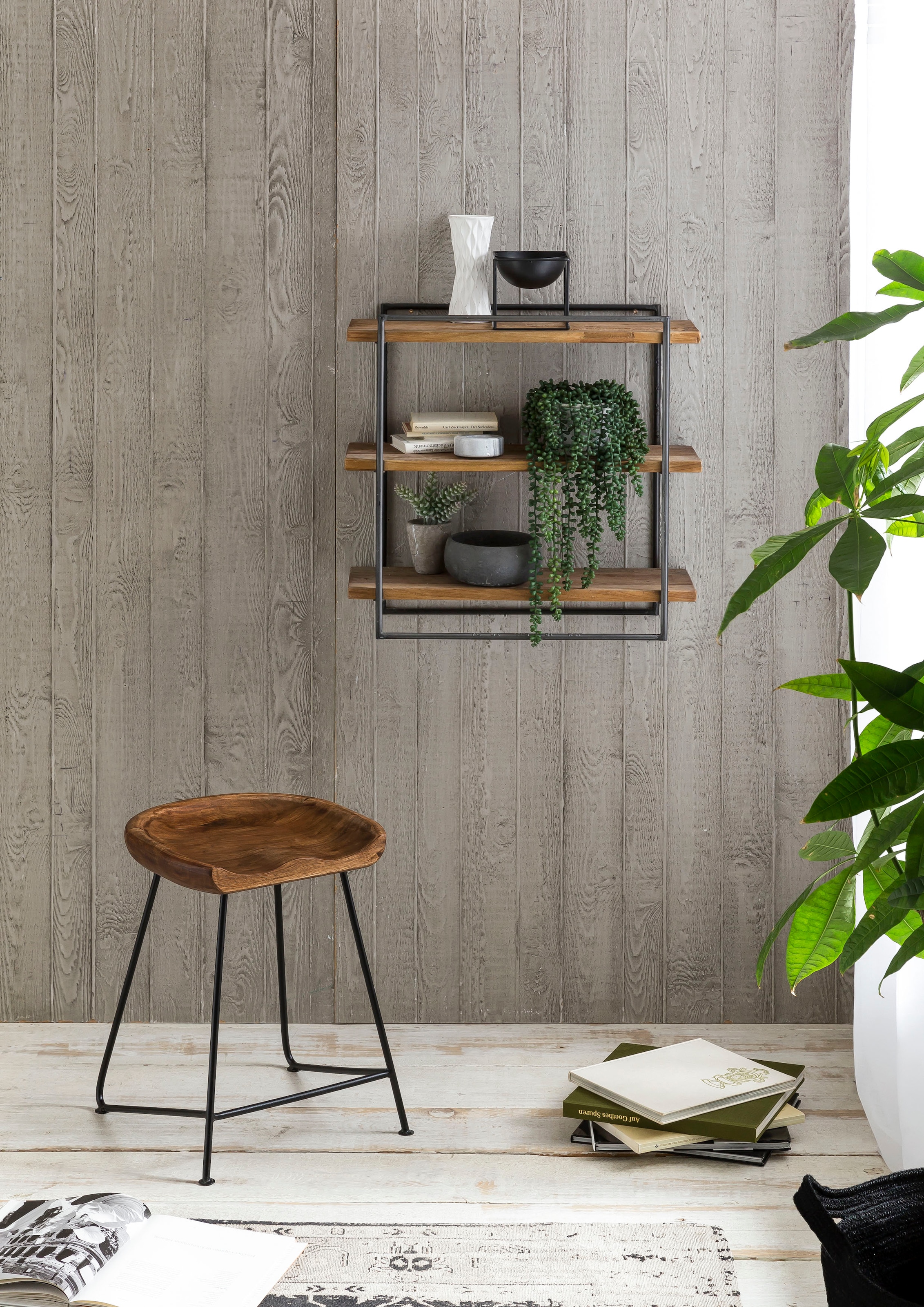 SIT Hocker »Live Edge«, aus massiver Akazie, mit Metallgestell
