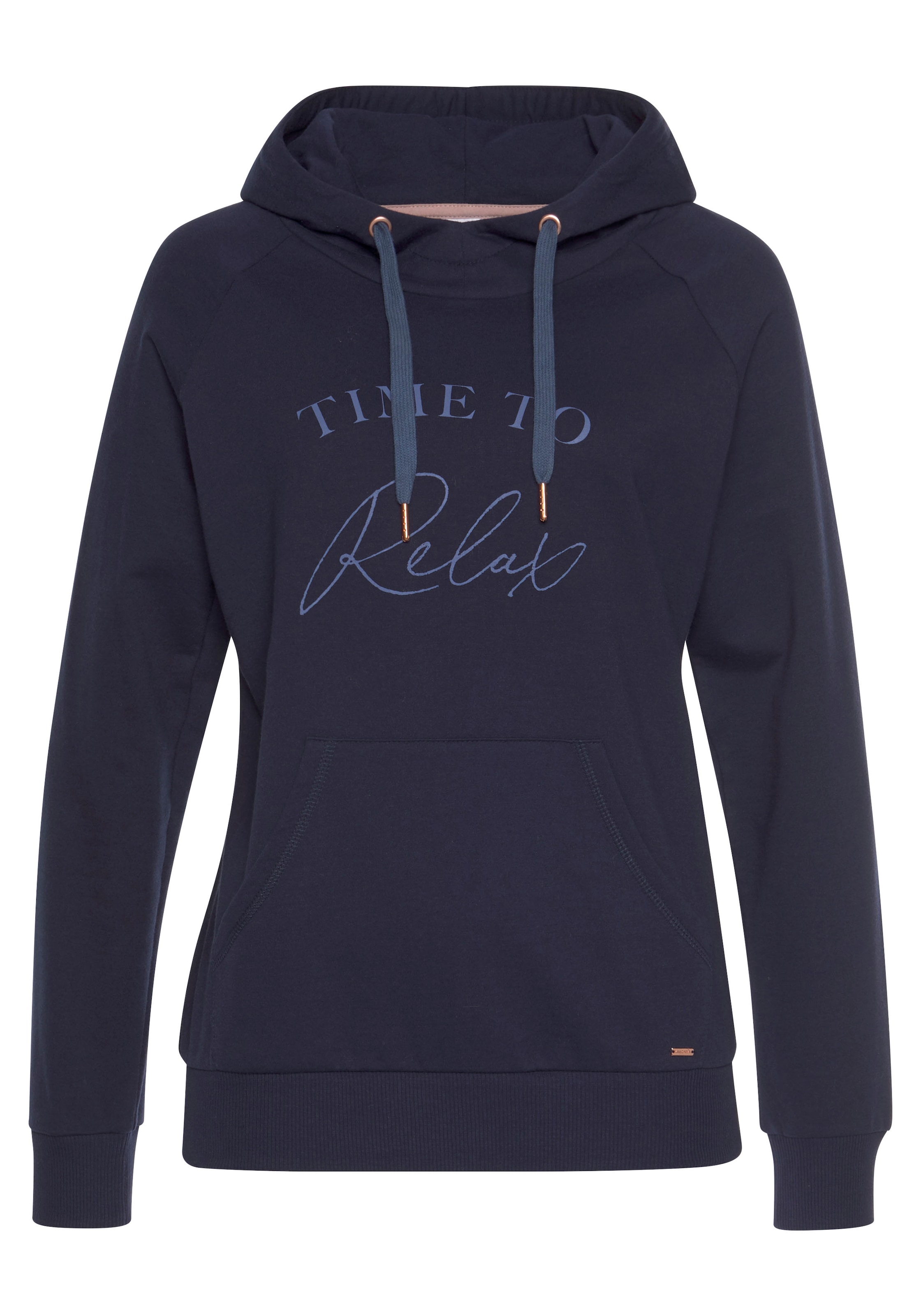 LASCANA Kapuzensweatshirt, mit Frontschriftzug, Loungewear