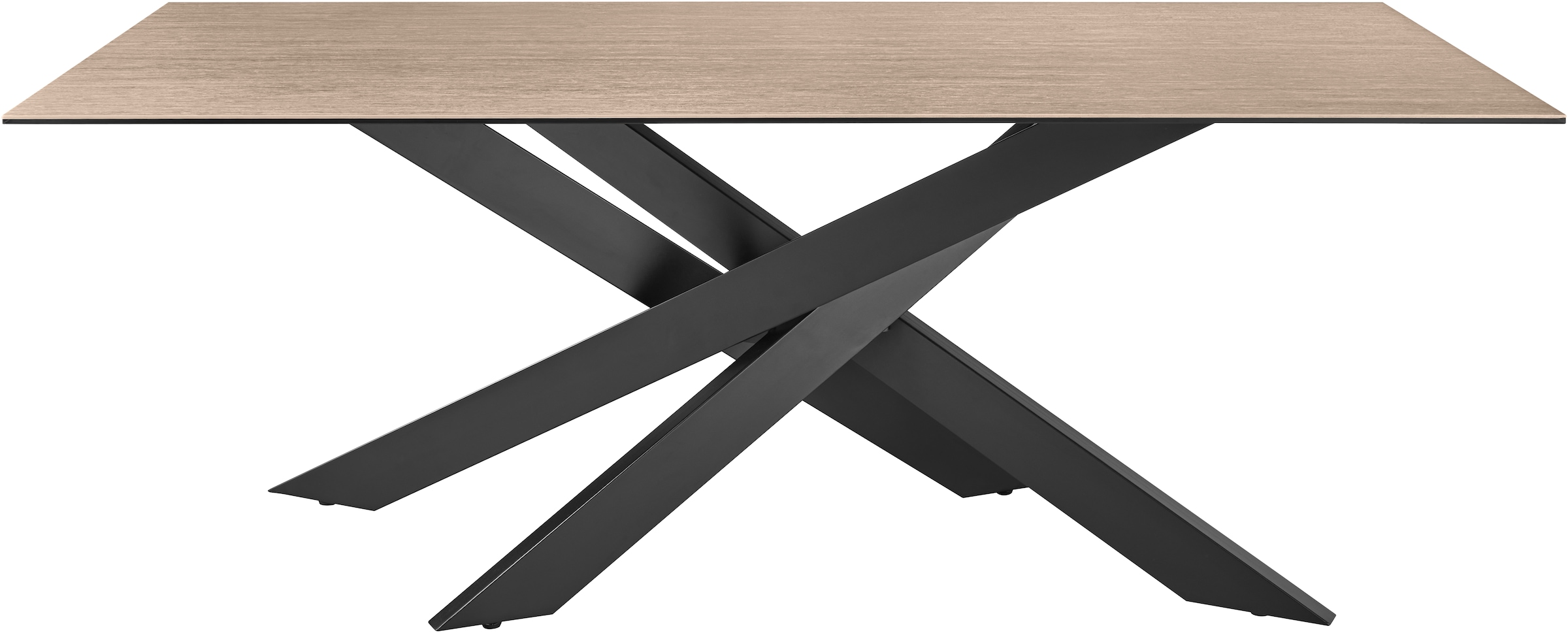 set one by Musterring Esstisch »Baltimore« Platte aus Glas-Keramik, Kreuzfuß in schwarz, Länge 200 cm