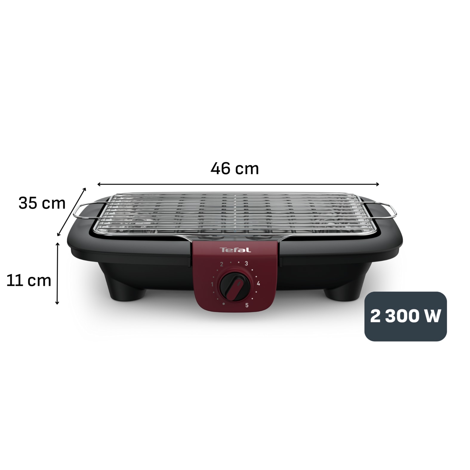 Tefal Tischgrill »Easygrill Adjust, wasserbefüllbare Tropfschale gegen Rauch und Gerüche«, 2300 W, spülmaschinengeeigneter Rost und Tropfschale, platzsparend, BG90E5
