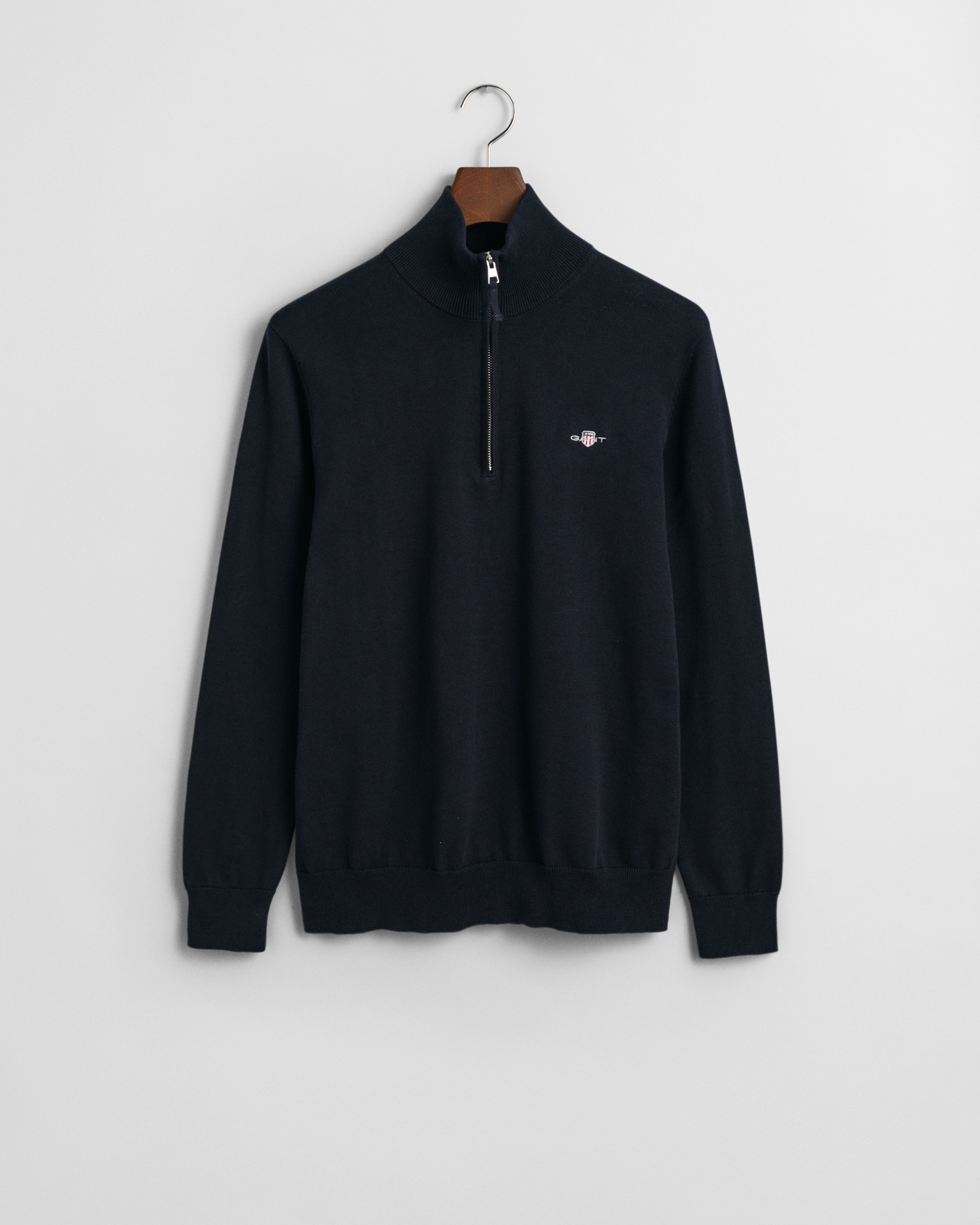 Gant Troyer »CLASSIC COTTON HALF ZIP«, mit gerippten Details