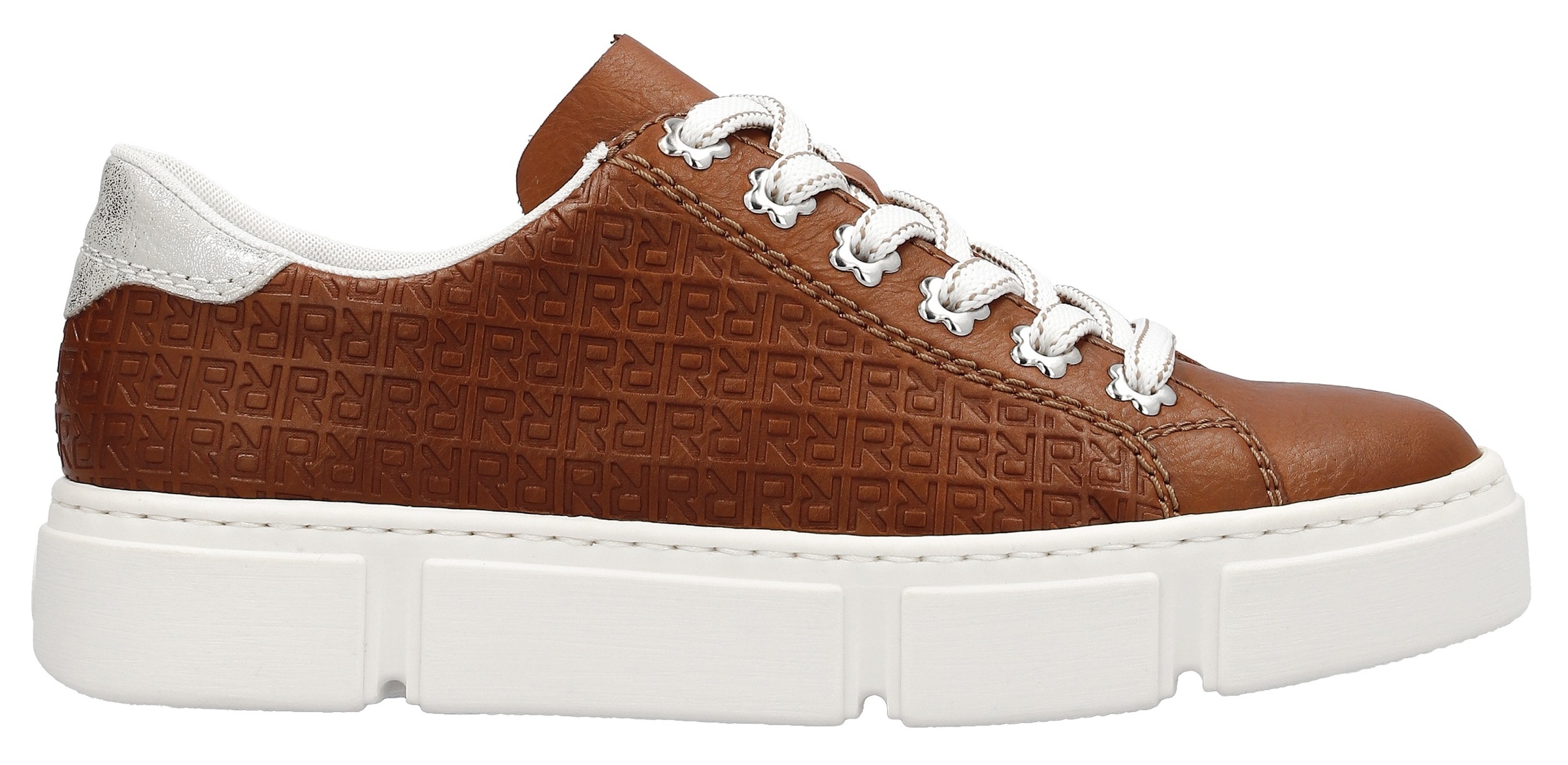 Rieker Plateausneaker »Freizeitschuh, Schnürhalbschuh«, mit seitlicher Prägung, Freizeitschuh, Halbschuh, Schnürschuh