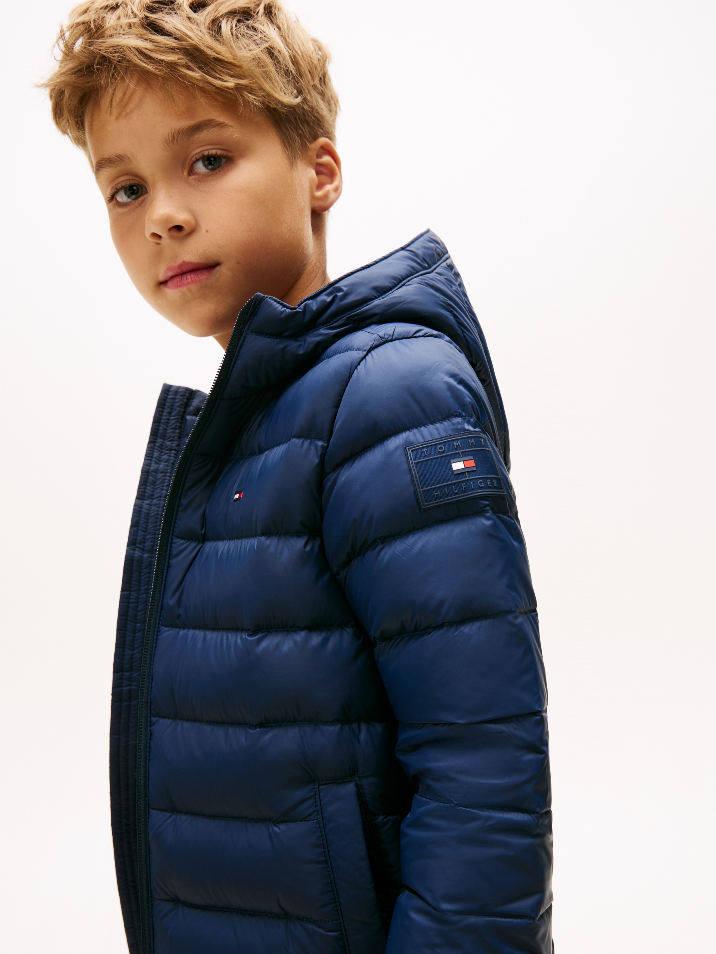 Tommy Hilfiger Steppjacke »U LIGHT DOWN HOODED JACKET«, mit Kapuze, Kinder bis 16 Jahre