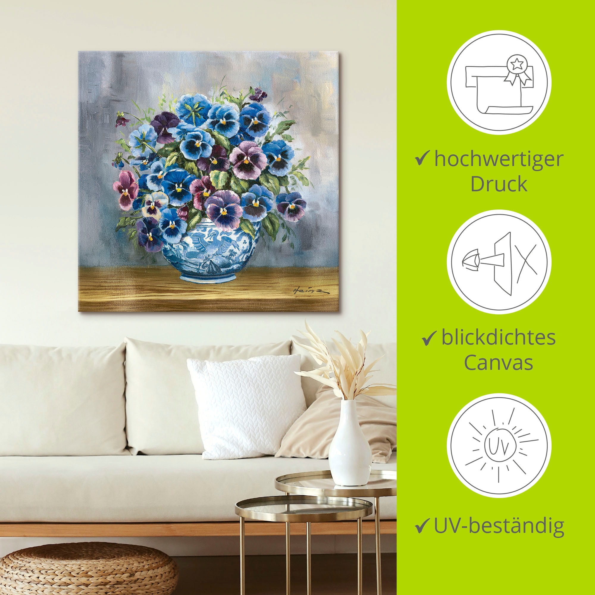 Artland Wandbild »Stiefmütterchen« Blumenbilder 1 Stk. tlg. als Alubild, Leinwandbild in verschied. Größen