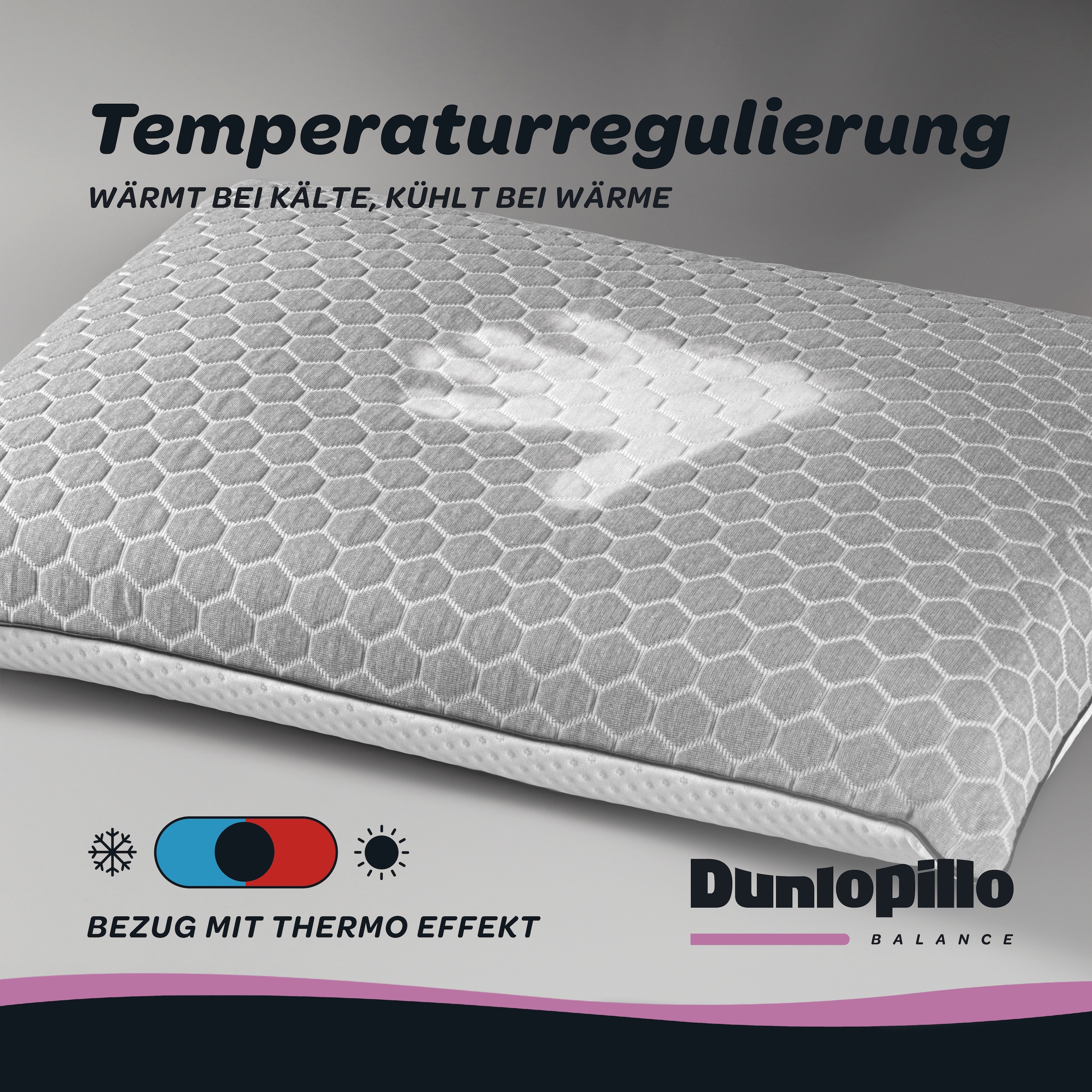 Dunlopillo Nackenstützkissen »Climate Control, NEUHEIT, in 40cm x 60cm x 13cm, Made in EU« Füllung: Viskoschaum 1 Stk. tlg. Temperaturregulierendes Visko-Nackenstützkissen