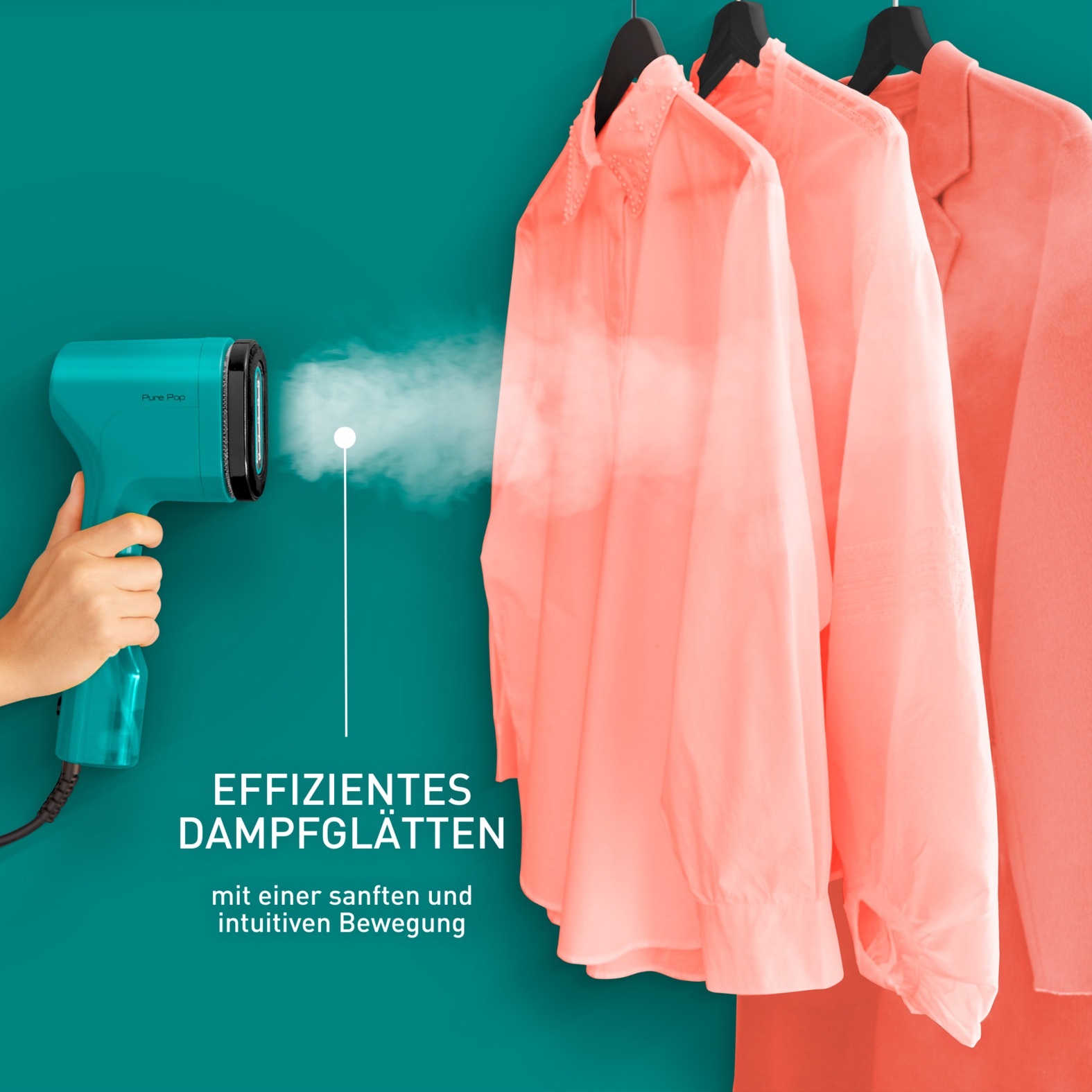 Tefal Dampfbürste »Pure Pop« 1300 W entfernt bis zu 99,99% der Viren/Bakterien/Keime