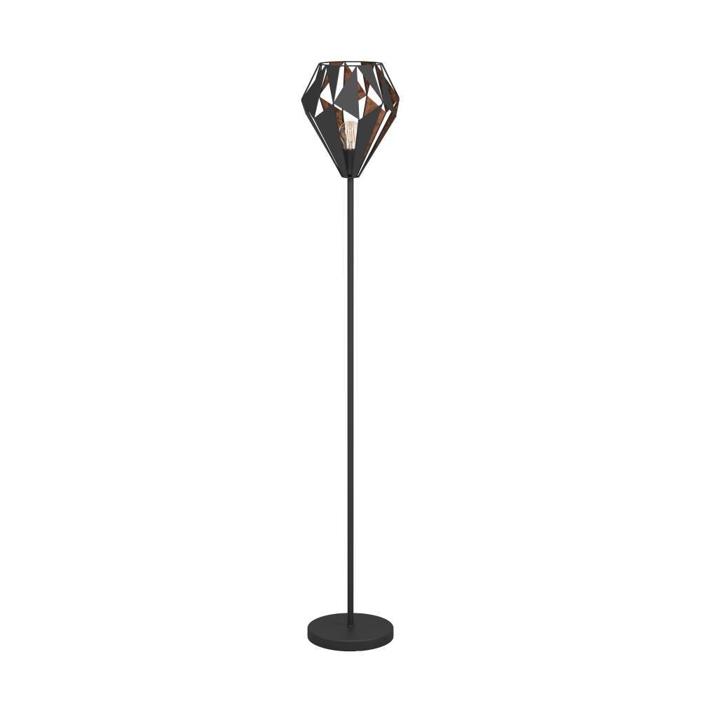 EGLO Stehlampe »CARLTON 1«, 1 flammig, Leuchtmittel E27 | ohne Leuchtmittel, Vintage Stehleuchte, Metall in Schwarz und Kupfer, Retro, E27 Fassung