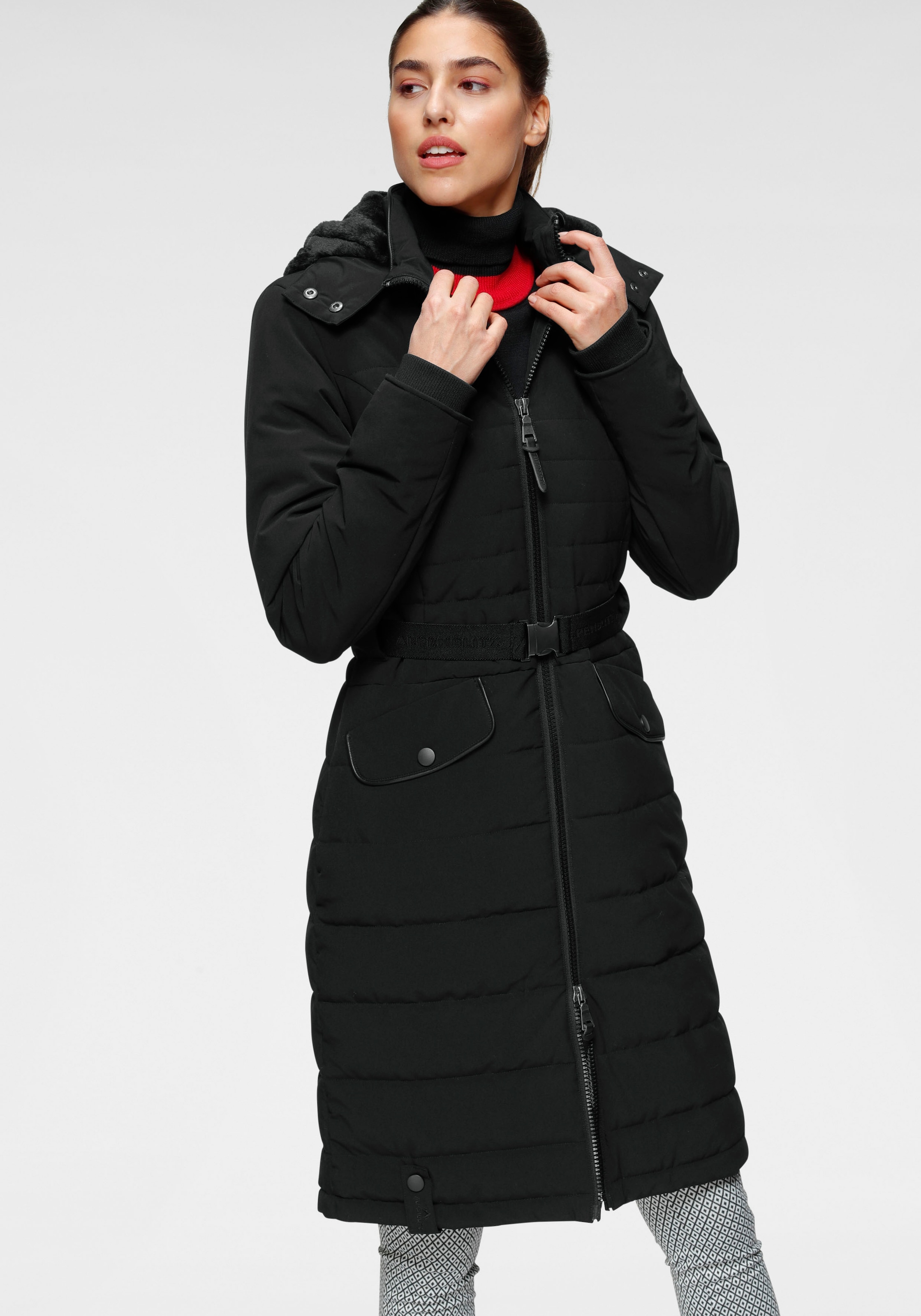 Kapuze mit LONG Steppmantel ONLY »ONLAMANDA PUFFER ♕ COAT«, bei