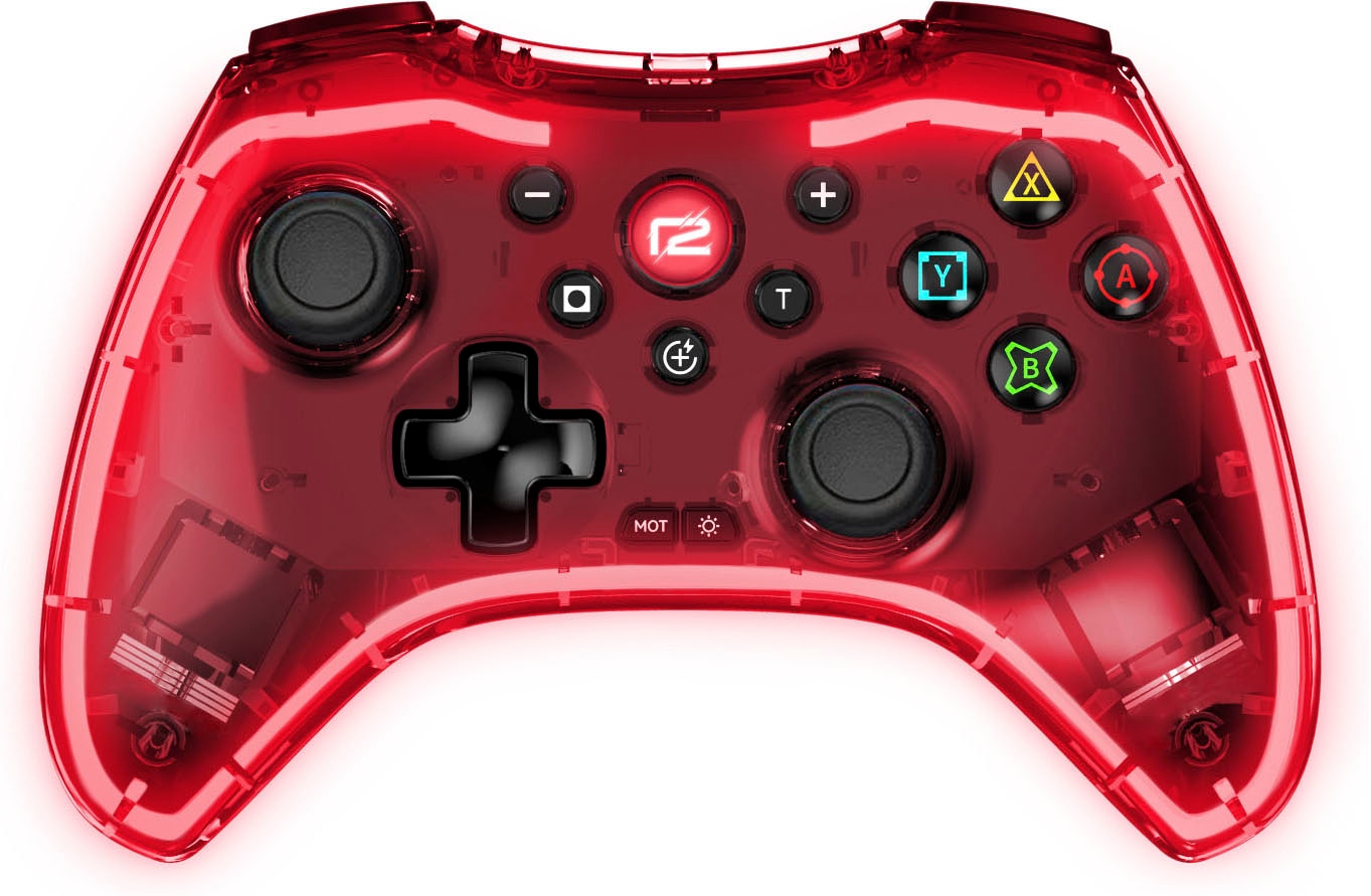 Ready2gaming Nintendo-Controller »Nintendo Switch Pro Pad X Led Edition in  transparent mit roter LED« ➥ 3 Jahre XXL Garantie | UNIVERSAL