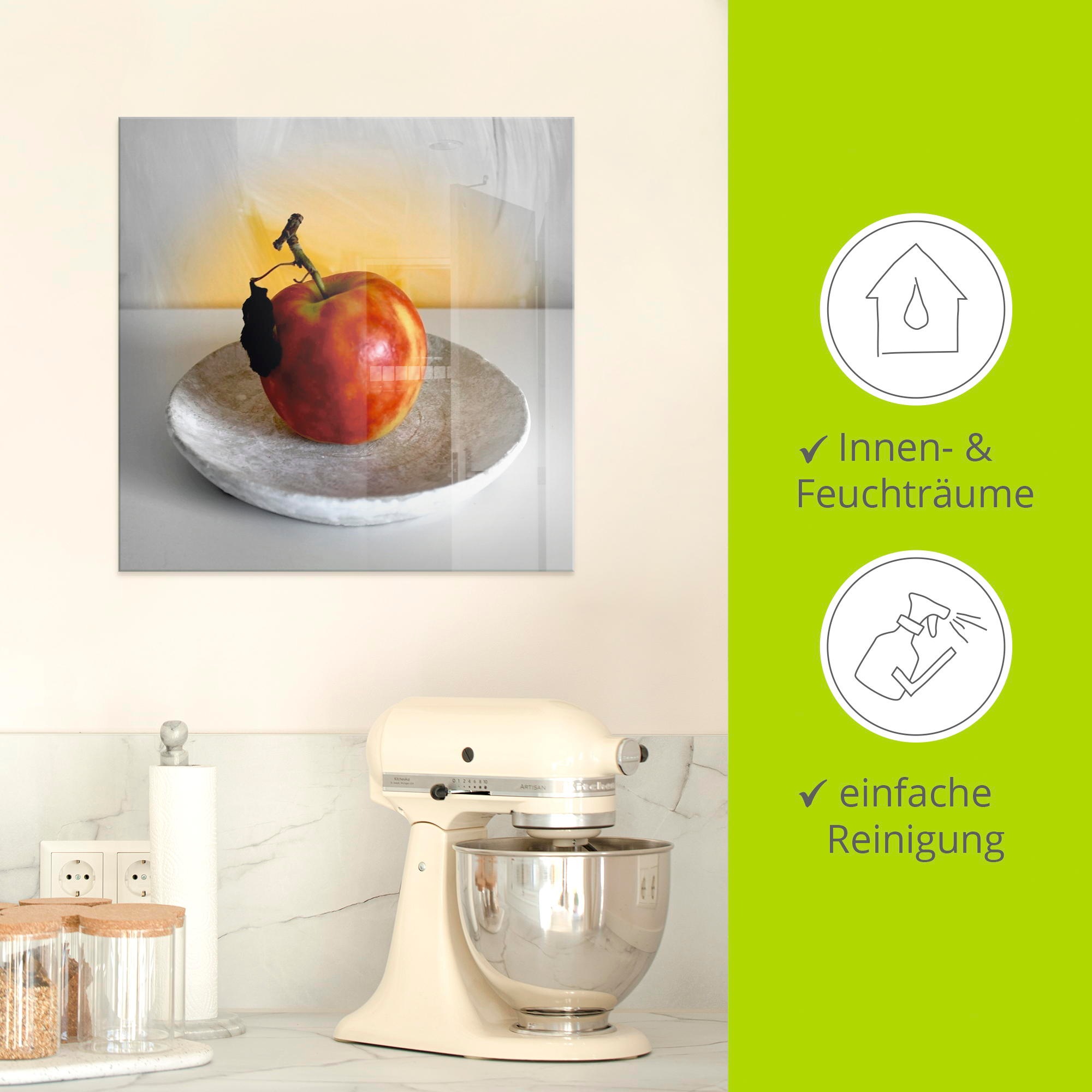 Artland Glasbild »Ein Apfel am Tag« Arrangements 1 Stk. tlg. in verschiedenen Größen