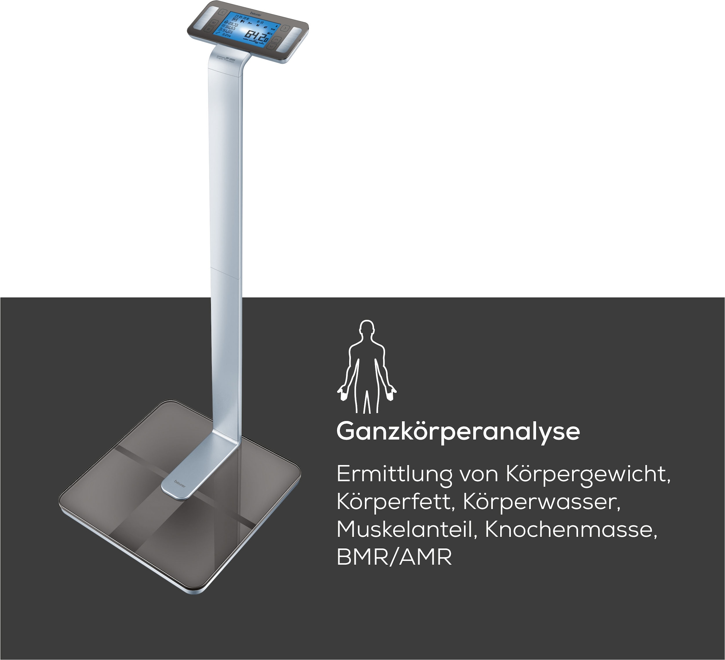 BEURER Körper-Analyse-Waage »BF 1000«, Messung des viszeralen Fettanteils