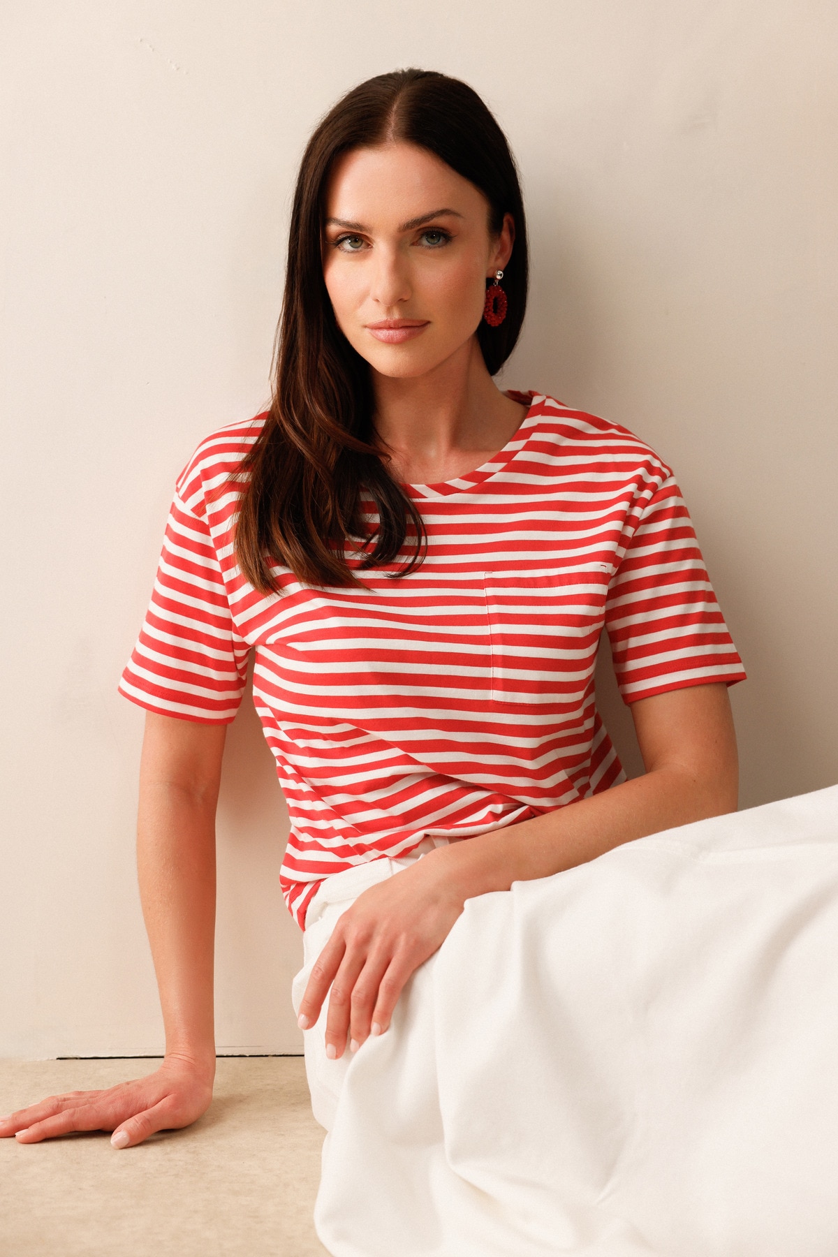 Monari Rundhalsshirt »Shirt Basic Pima Ringel« mit Streifen