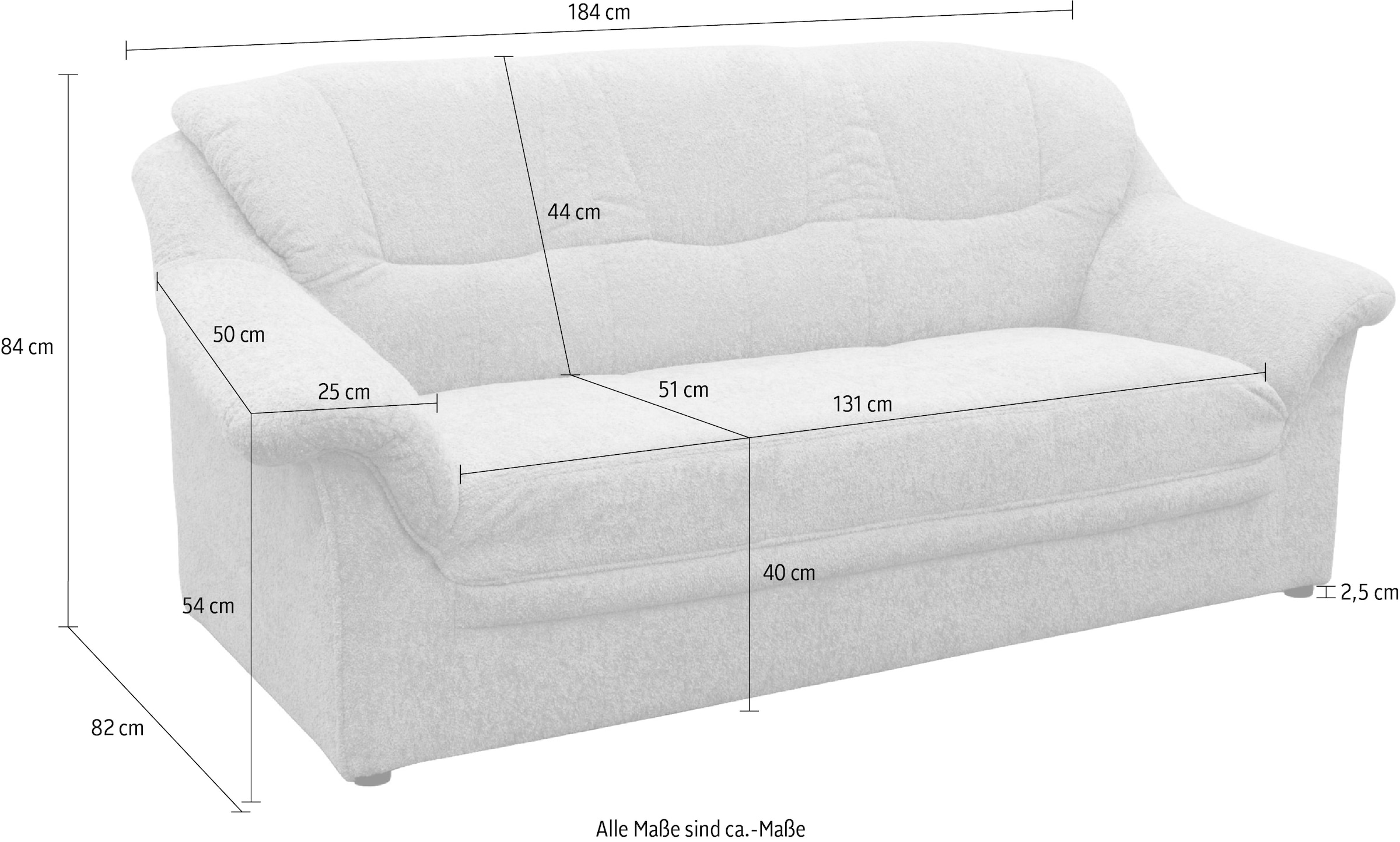 OTTO home 3-Sitzer »Nyborg 184 cm breit, pflegeleicht, formschön, stabil« aus pflegeleichtem, weichem Luxus-Microfaser