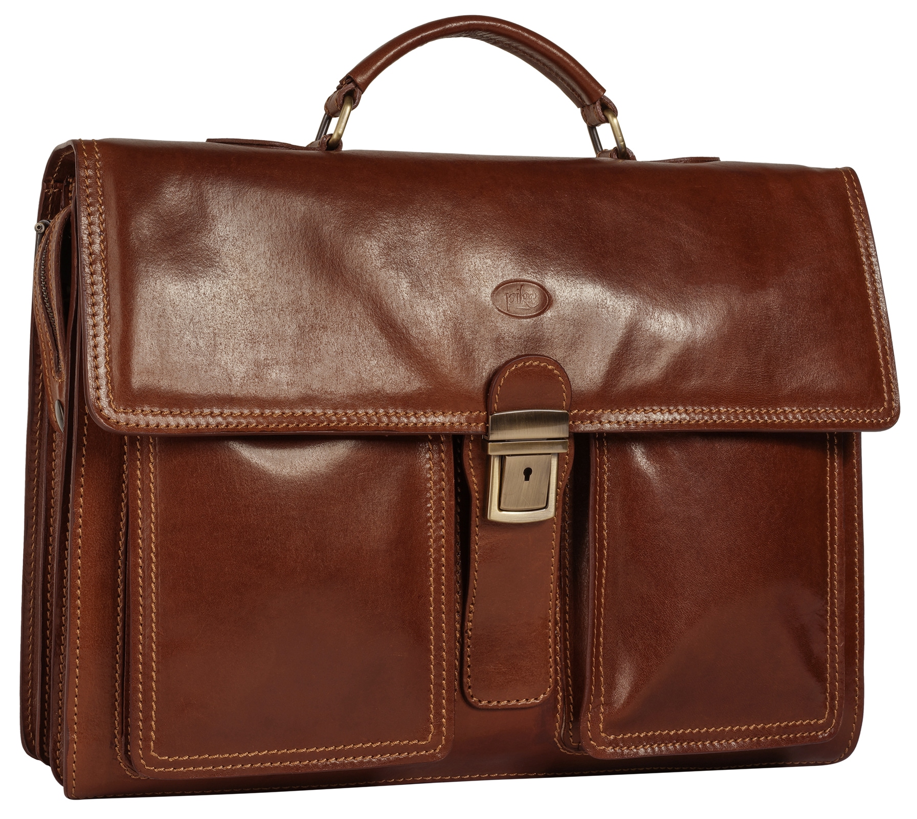 Piké Aktentasche echt Leder, Made in Italy