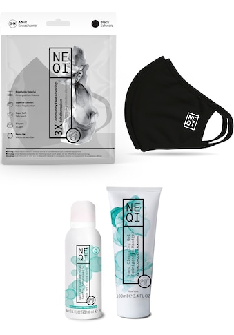 NEQI Mund-Nasen-Maske, (Set, 3-teilig), inkl. feuchtigkeitsspendende Handseife und... kaufen